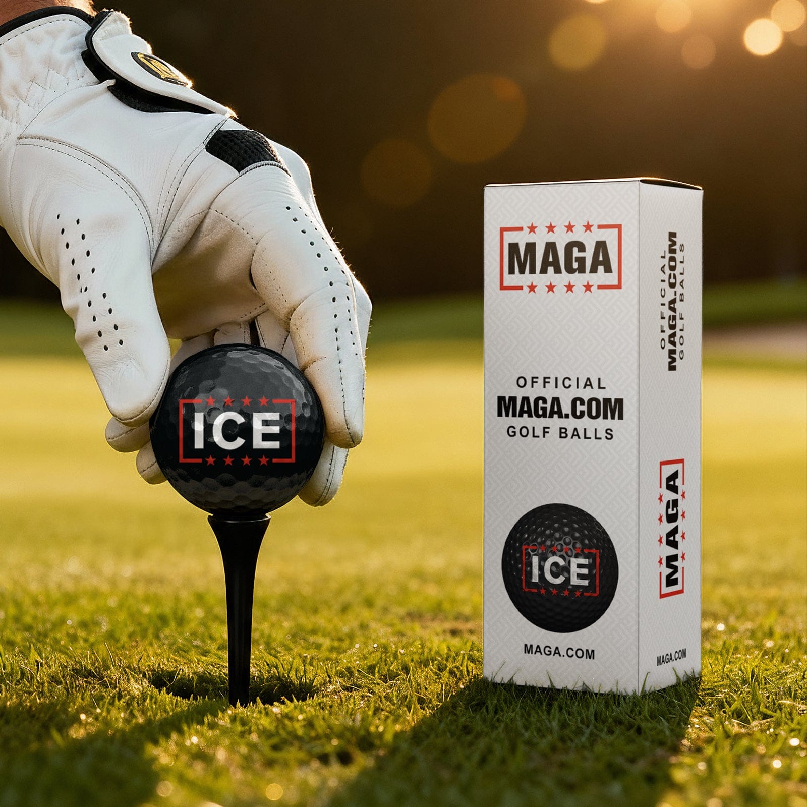 1 Sleeve ICE Pro Golf Balls maga trump