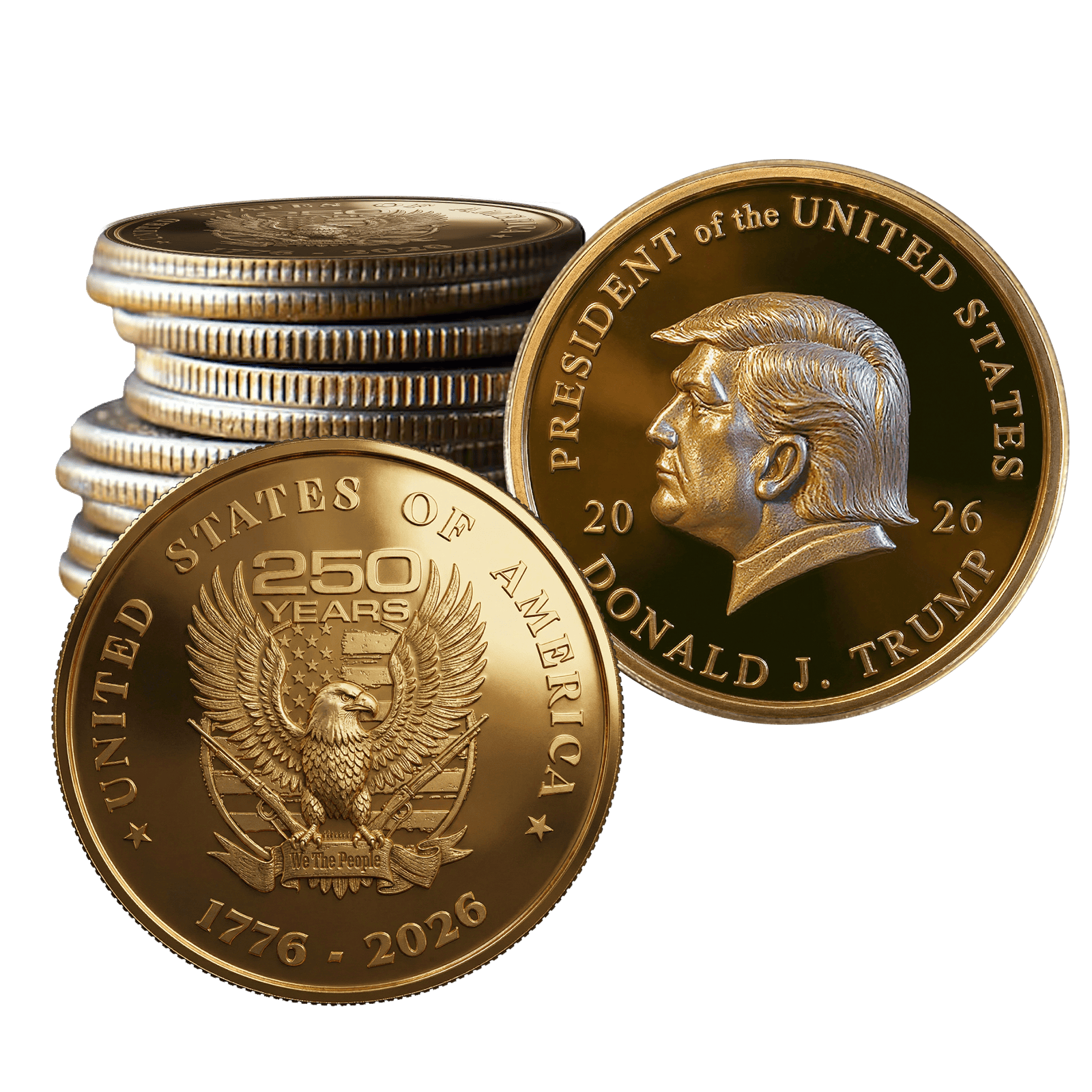 18 Pack 250th Anniversary Gold Coin maga trump