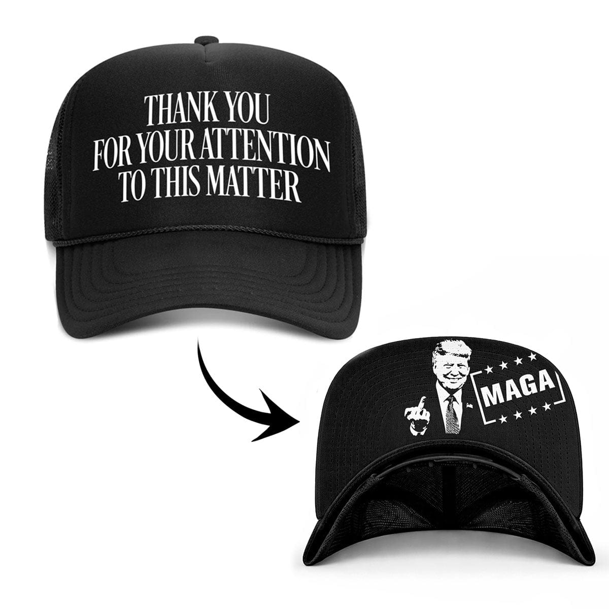 5 Panel High Crown / Black Thank You For Your Attention To This Matter (MF Hat) maga trump