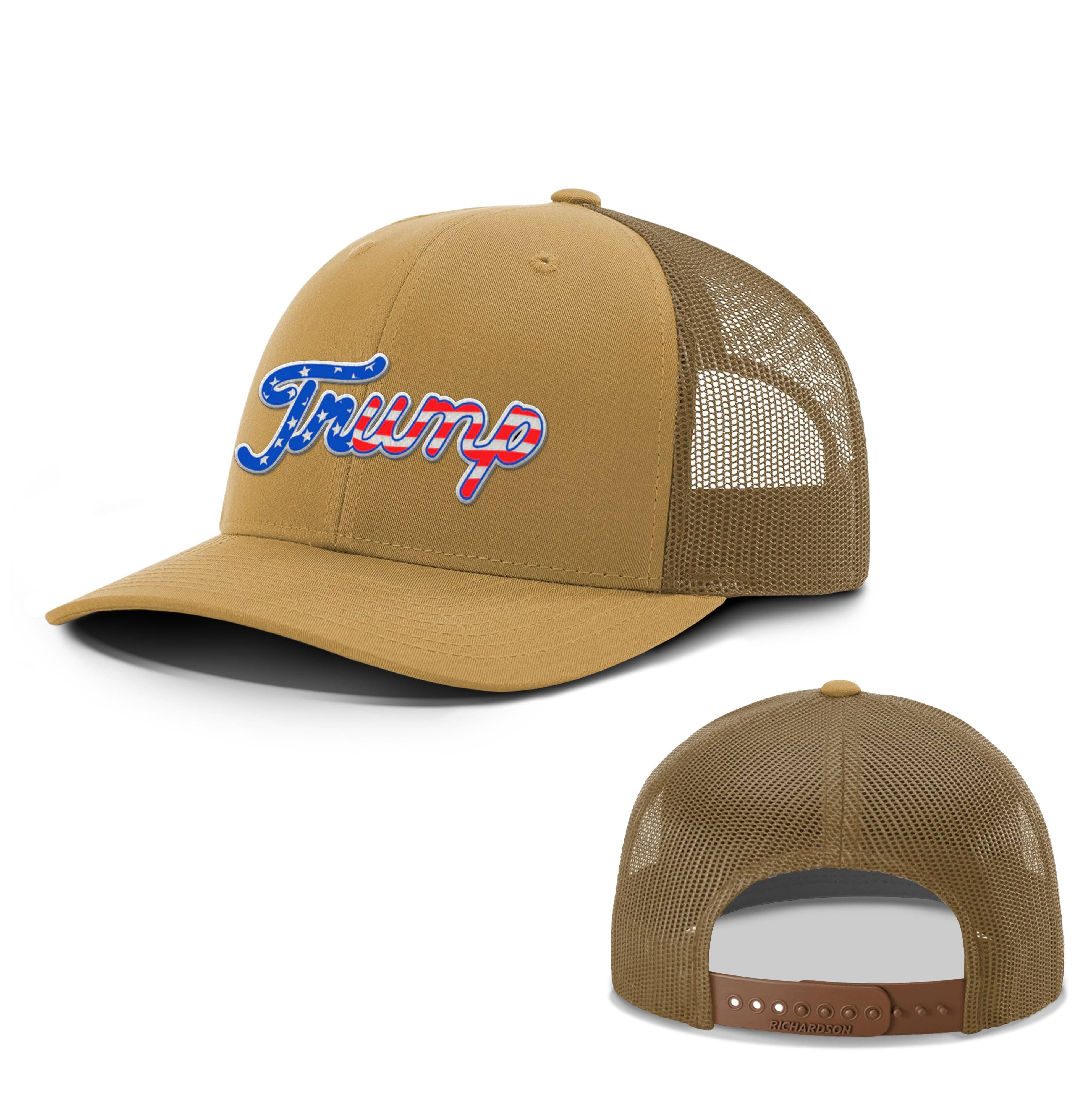 Adjustable Snapback Trucker Cap / Amber Gold / OS Trump The Patriot Summer Hats maga trump