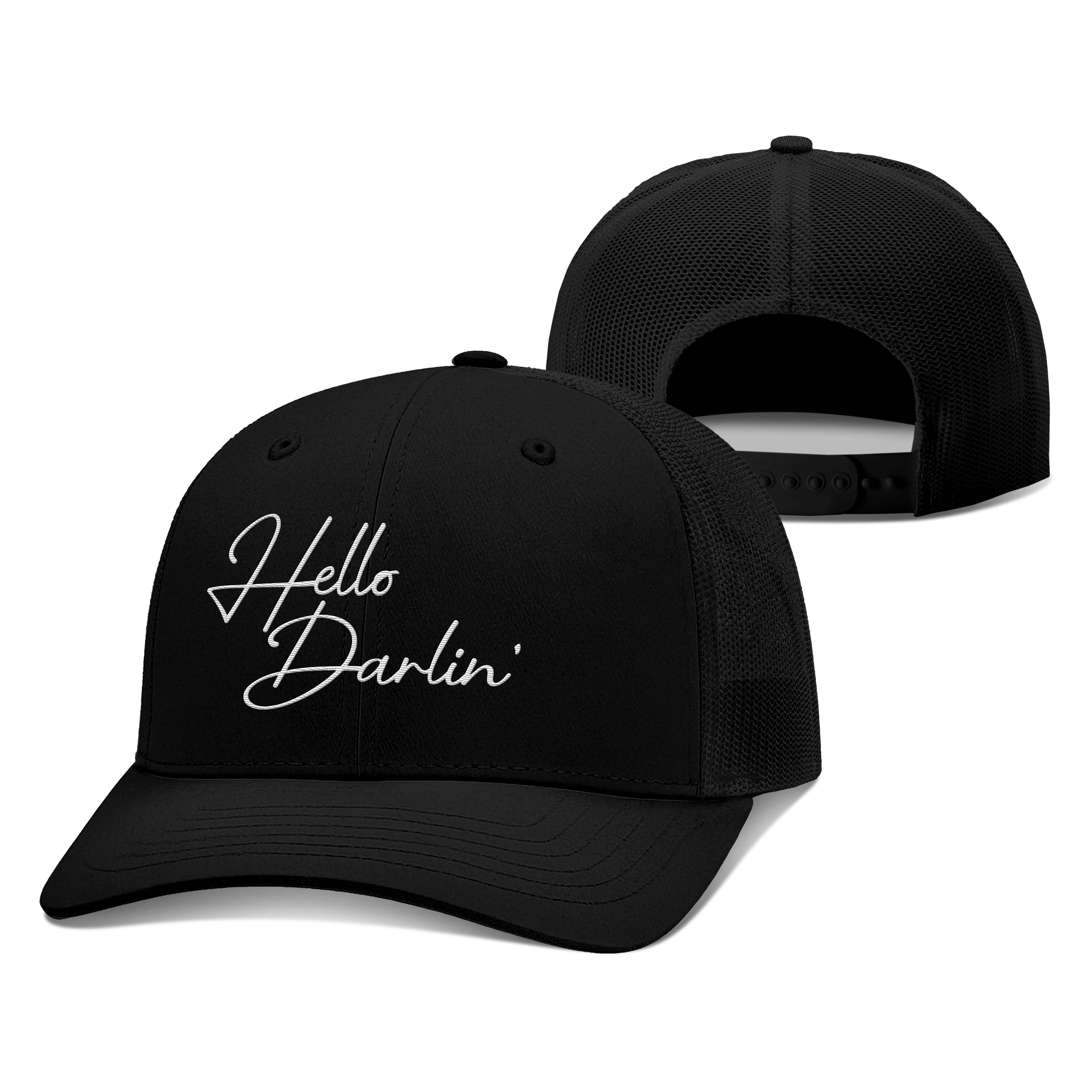 Adjustable Snapback Trucker Cap / Black / OS Hello Darlin' Trucker Hat maga trump
