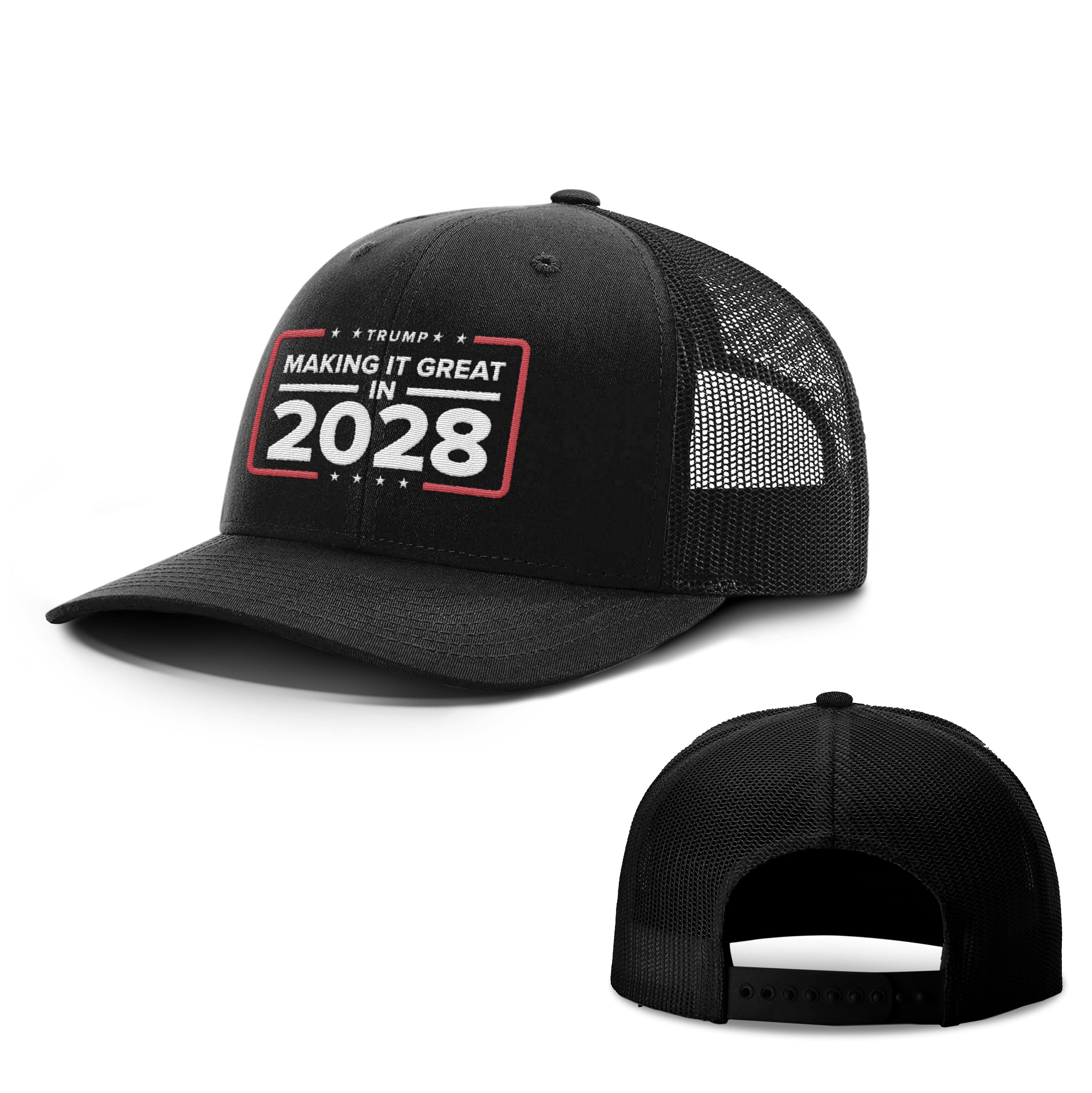 Adjustable Snapback Trucker Cap / Black / XL Making it Great in 2028 Trucker Hat maga trump