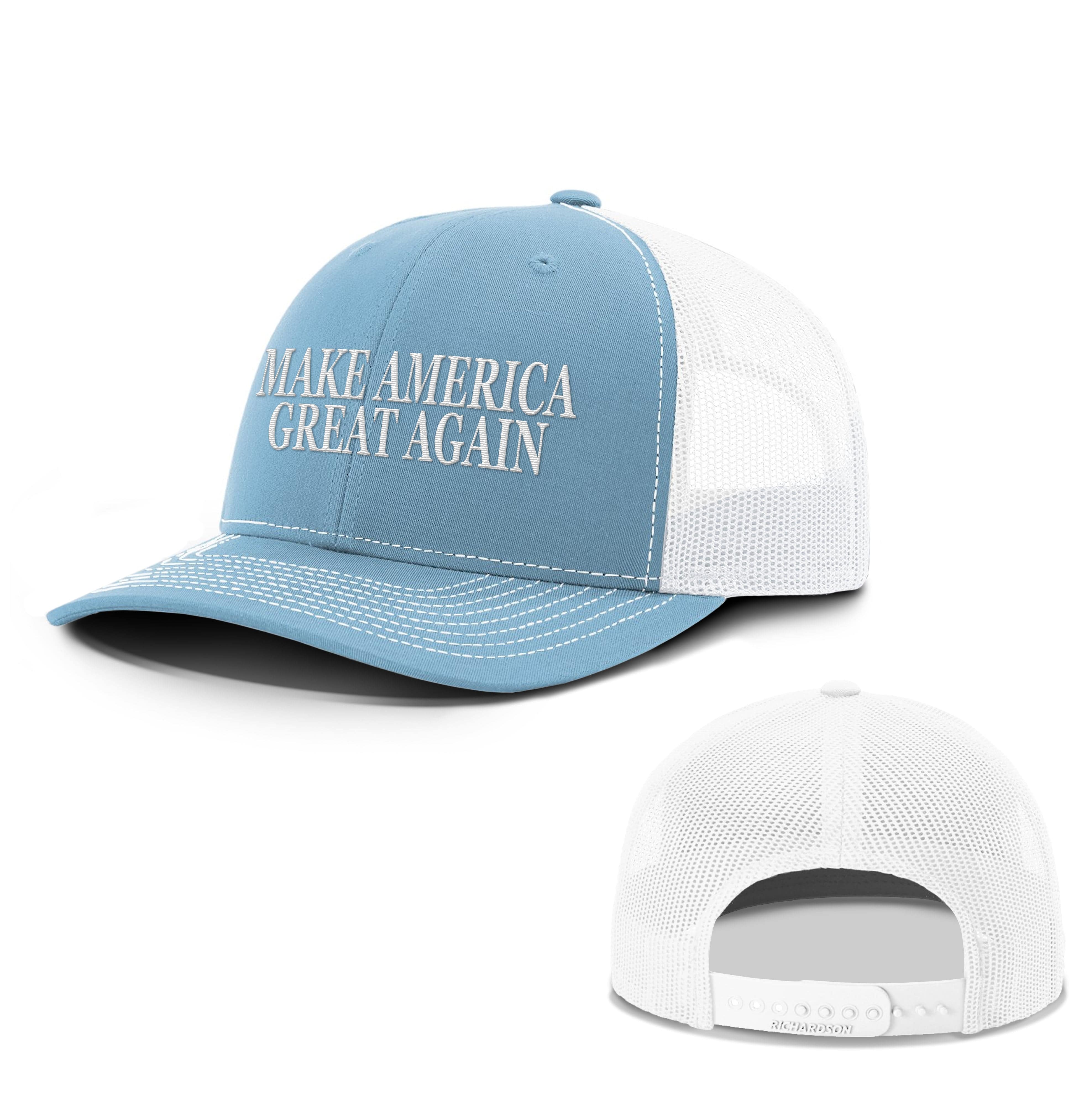 Adjustable Snapback Trucker Cap / Columbia Blue/White / OS MAKE AMERICA GREAT AGAIN Summer Hats maga trump