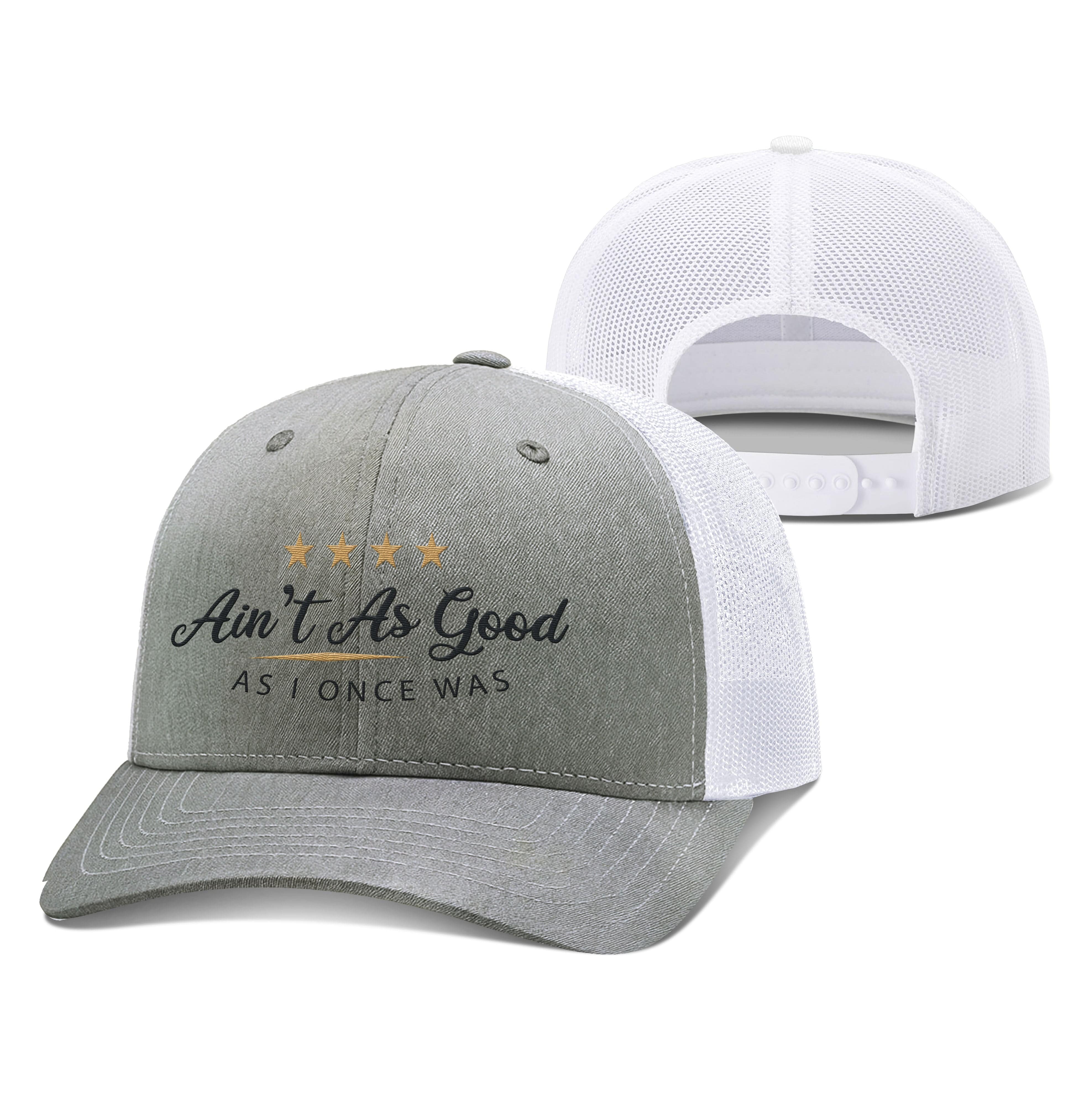 Adjustable Snapback Trucker Cap / Heather Gray/White / OS Ain't As Good As I Once Was Trucker Hat maga trump