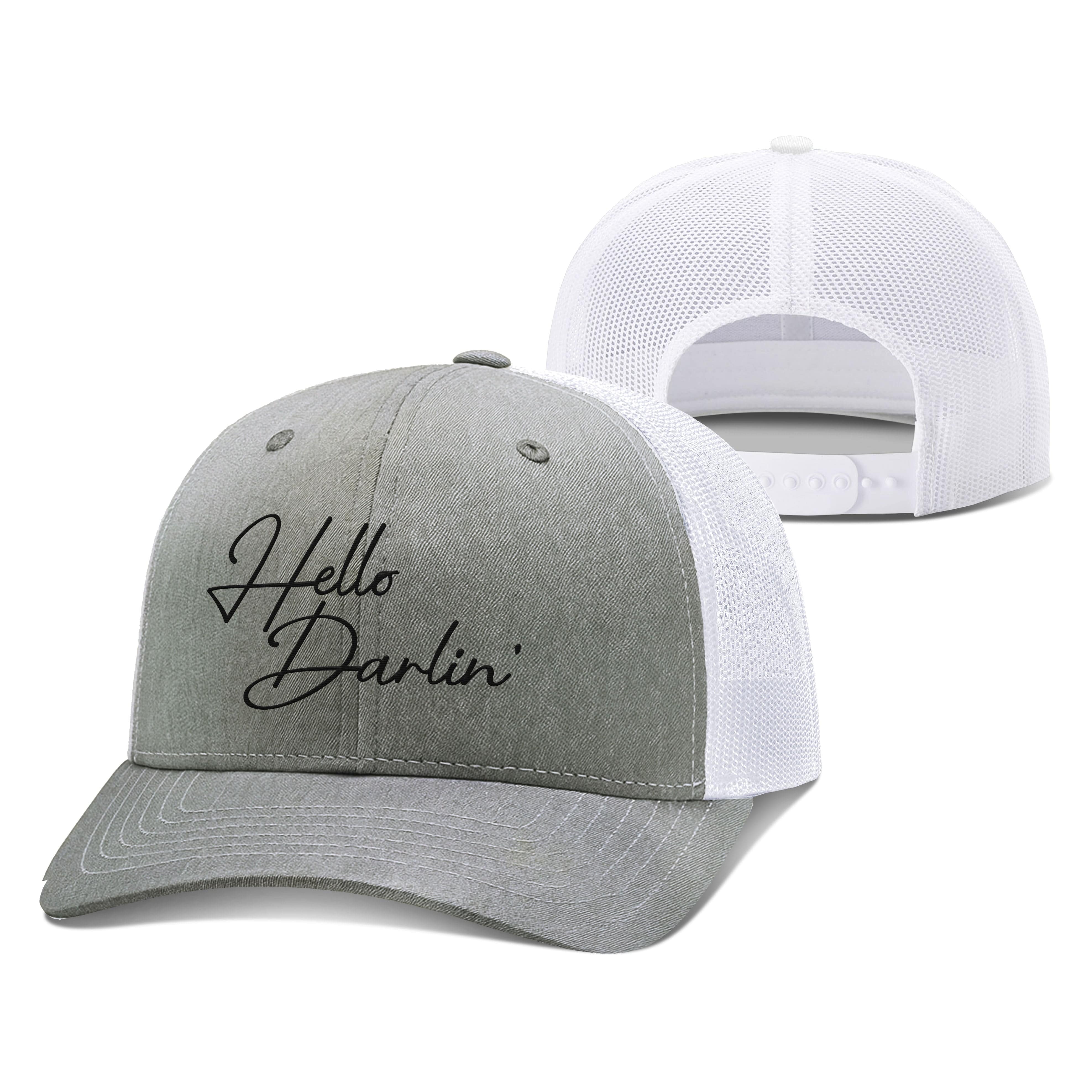 Adjustable Snapback Trucker Cap / Heather Gray/White / OS Hello Darlin' Trucker Hat maga trump