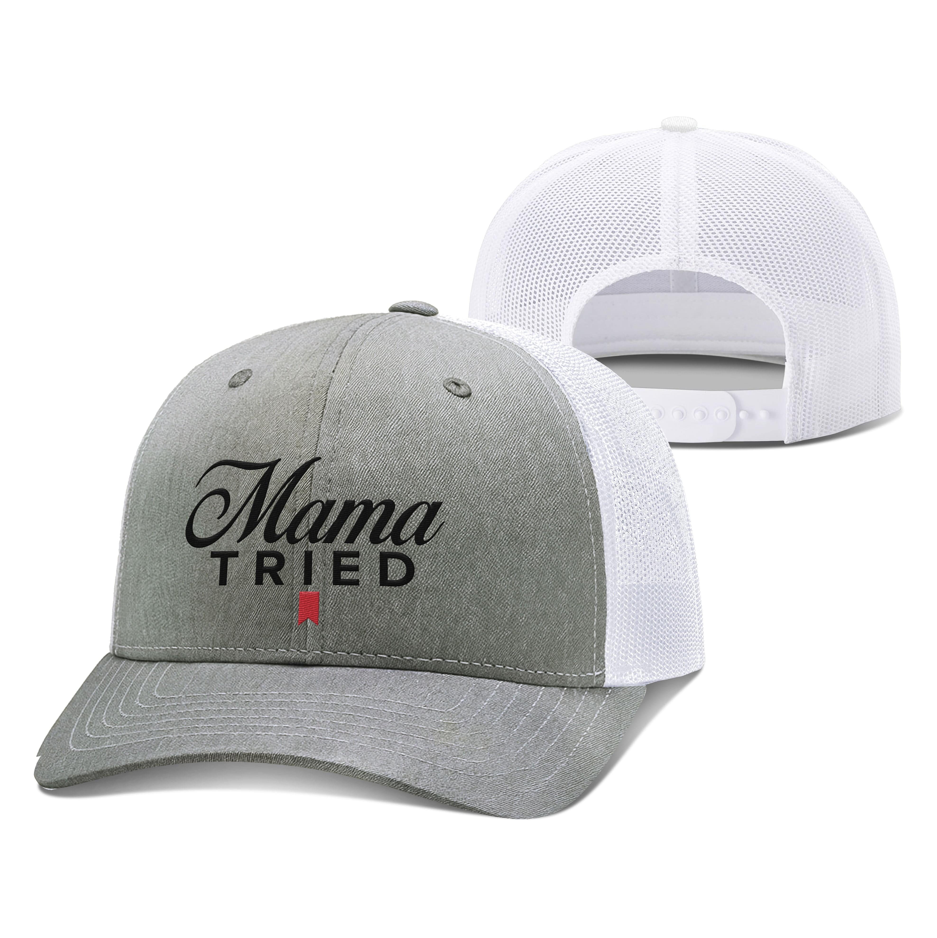 Adjustable Snapback Trucker Cap / Heather Gray/White / OS Mama Tried Trucker Hat maga trump