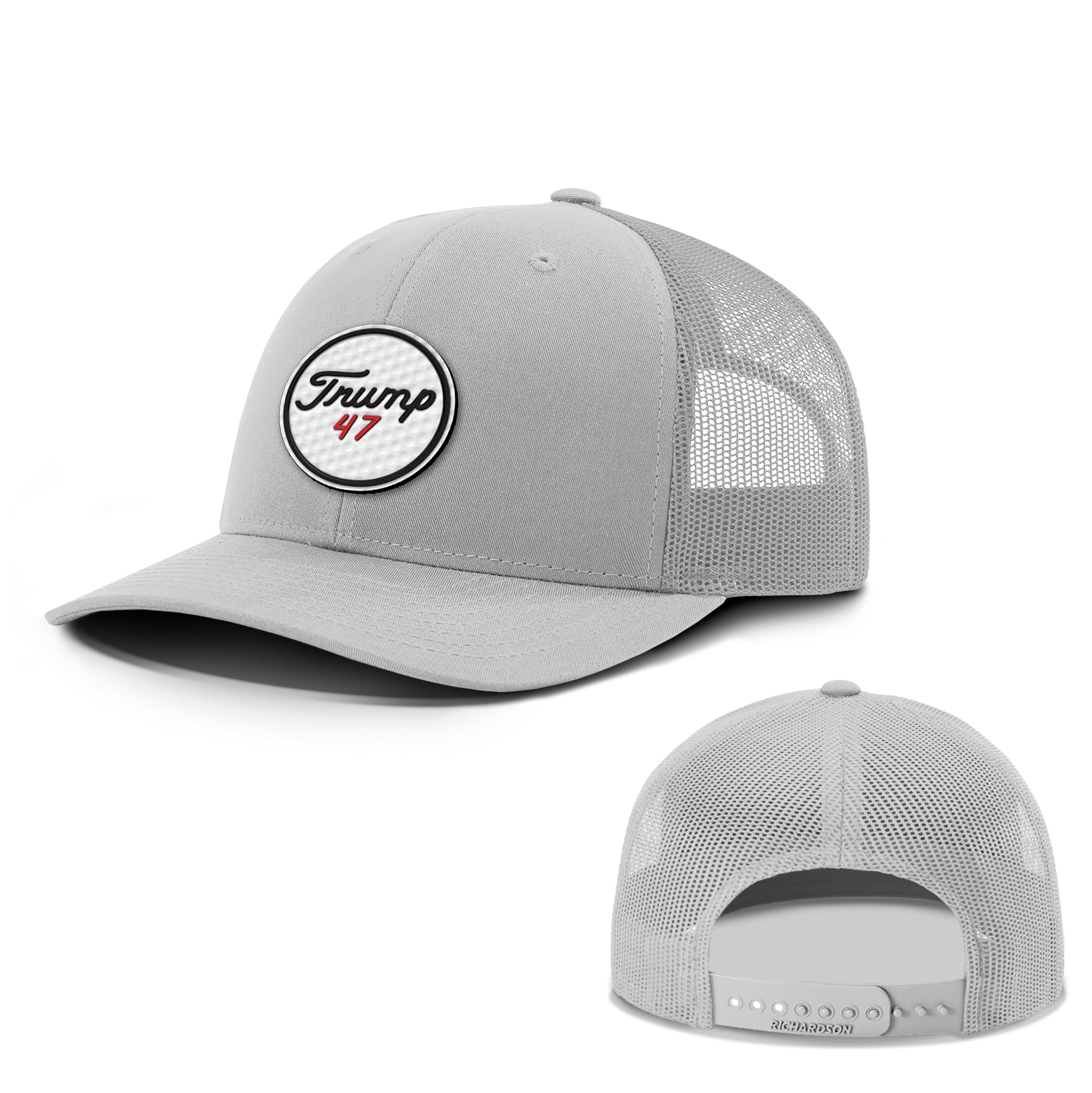 Adjustable Snapback Trucker Cap / Light Grey / OS Trump 47 Golf Ball Summer Hats maga trump