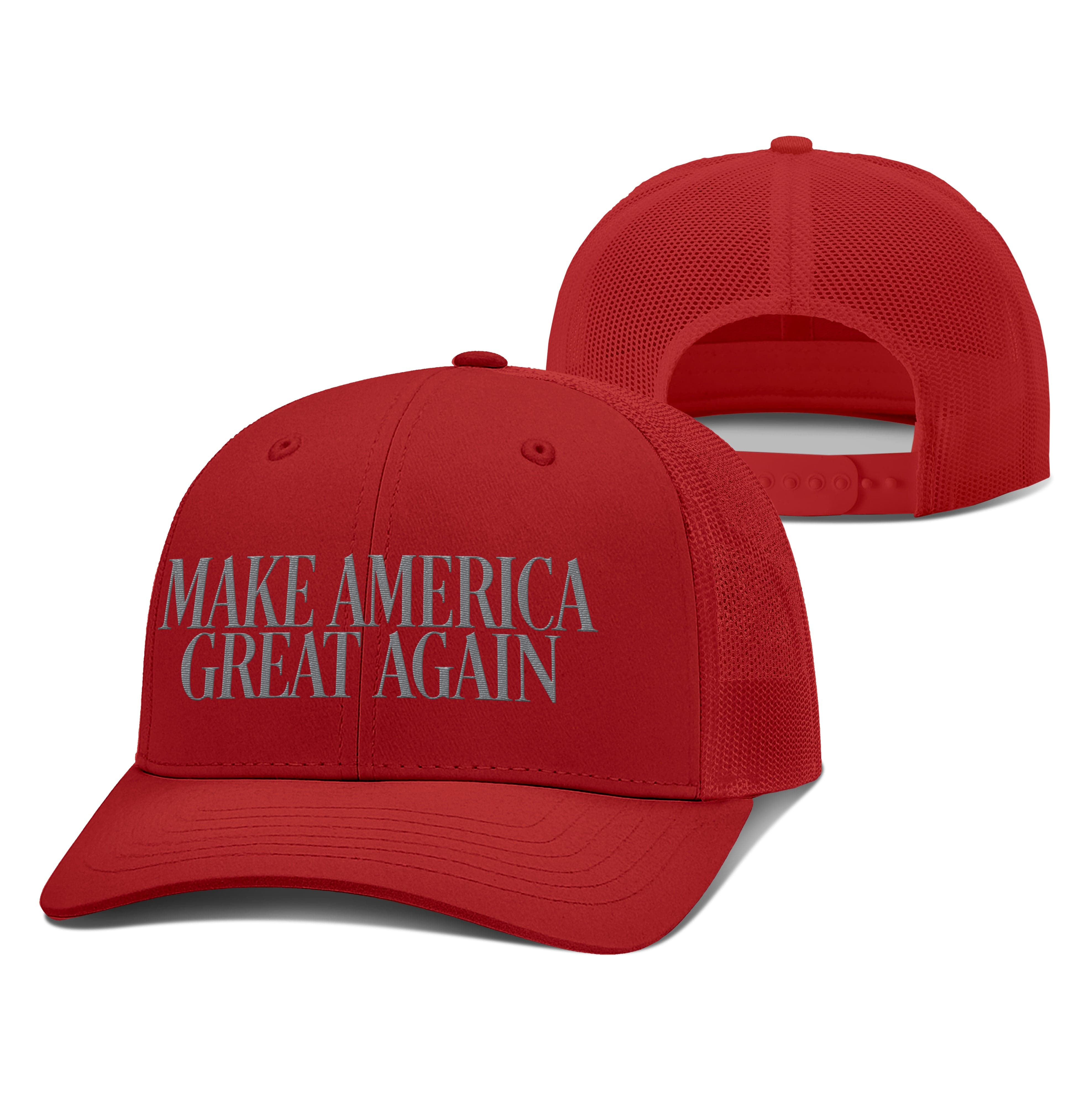 Adjustable Snapback Trucker Cap / Red MAGA College Football Snapback Trucker Hat maga trump