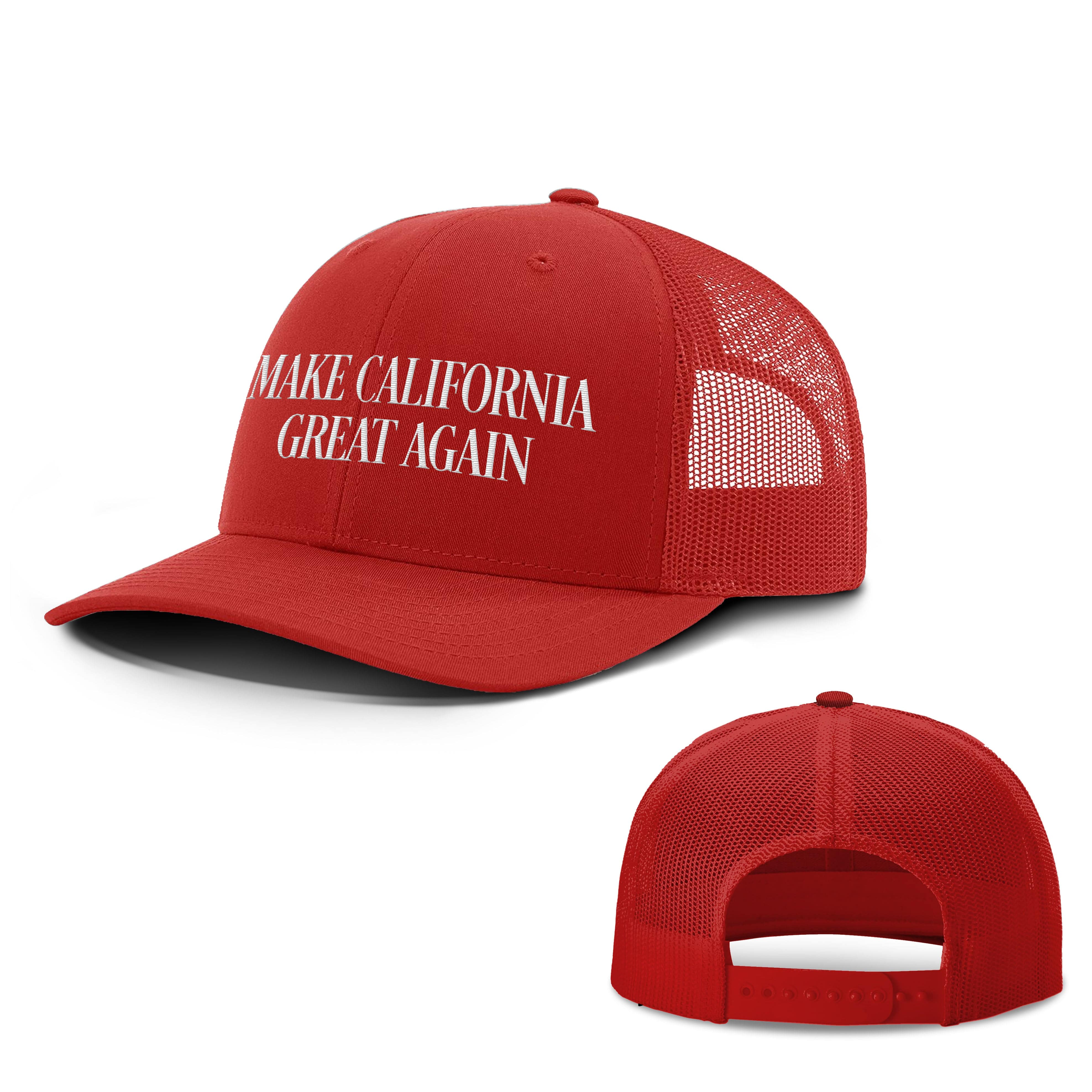 Adjustable Snapback Trucker Cap / Red Make California Great Again Snapback Trucker Hat maga trump