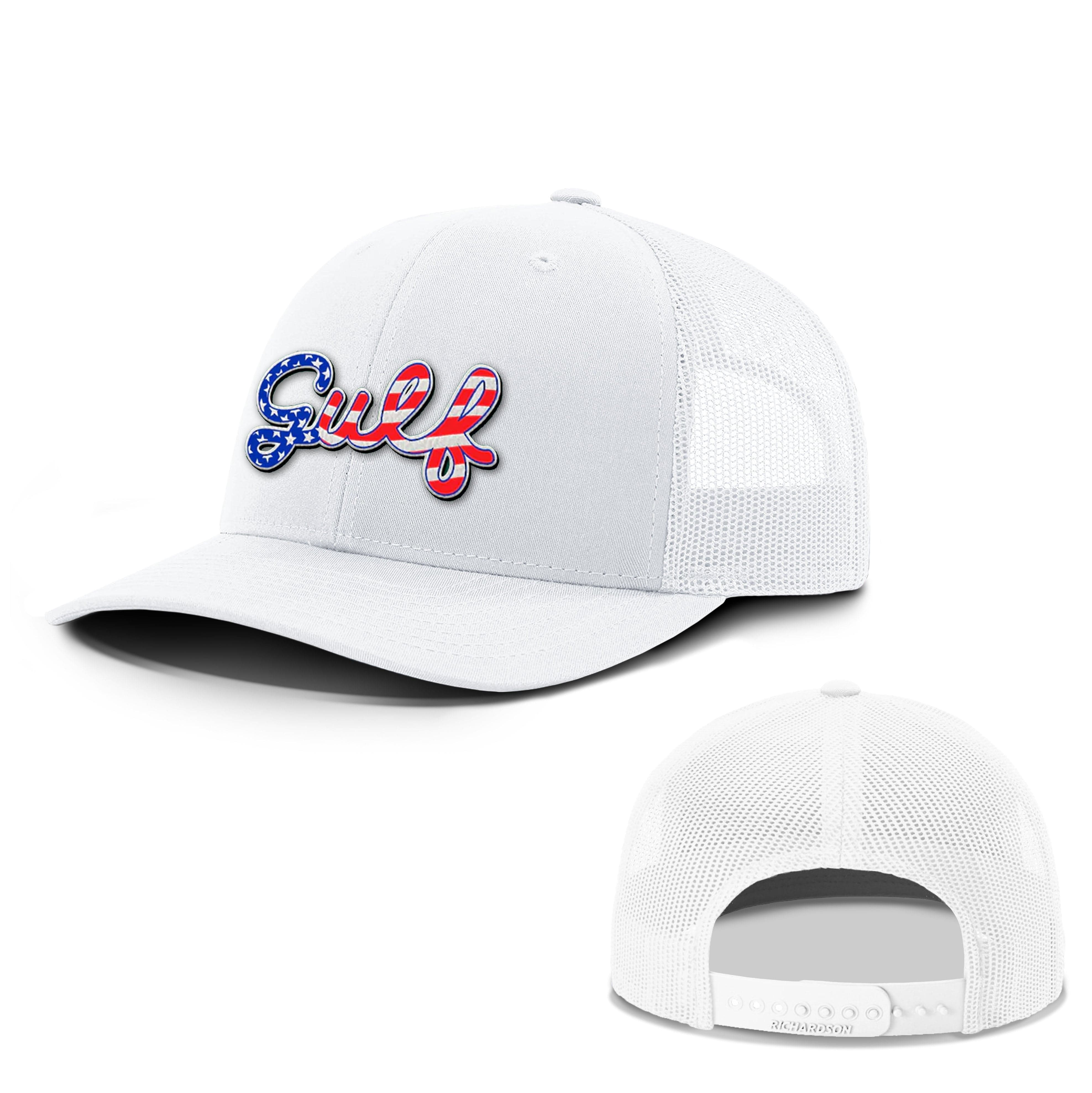 Adjustable Snapback Trucker Cap / White / OS Gulf of America Summer Hat maga trump