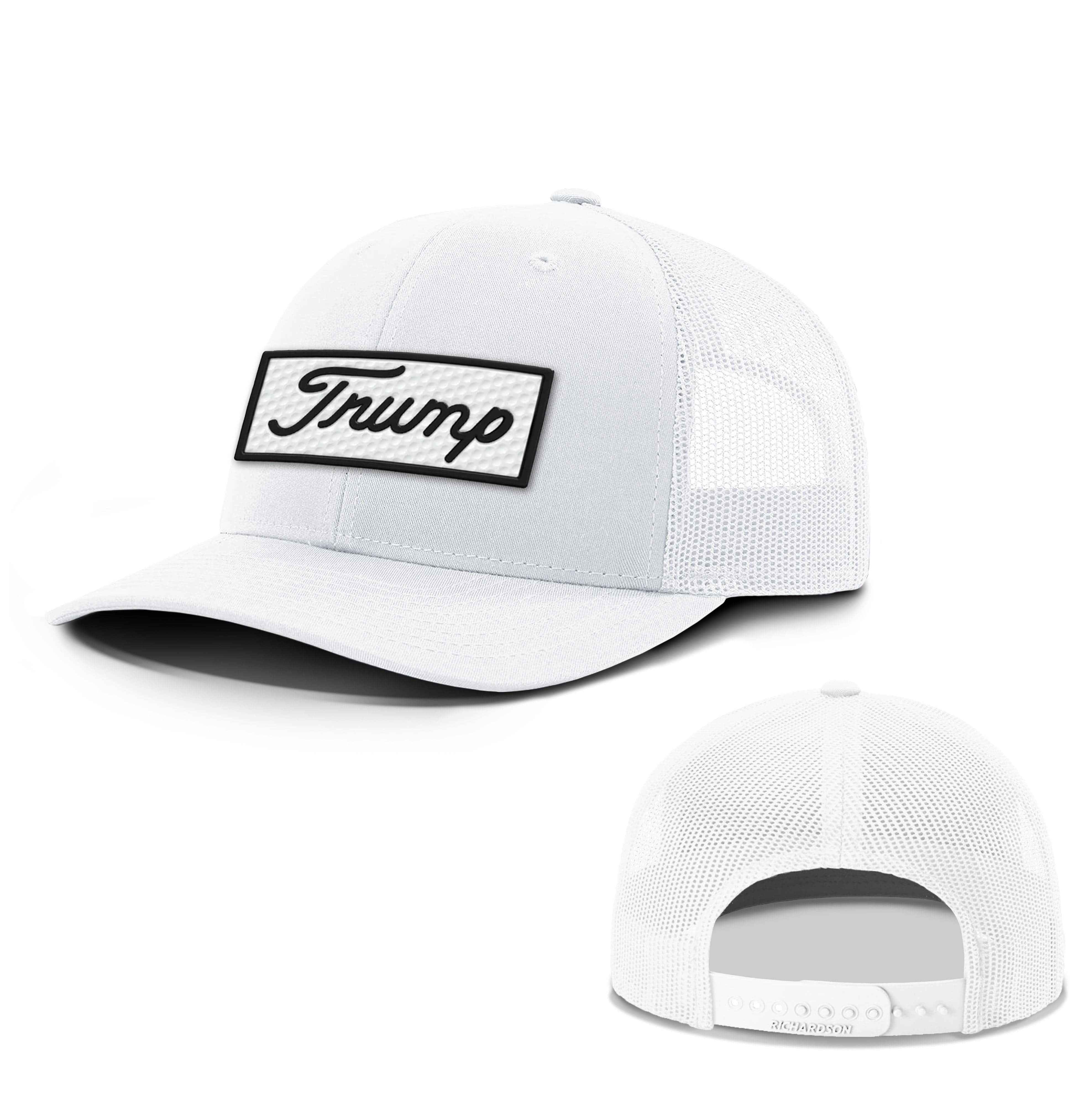 Adjustable Snapback Trucker Cap / White / OS Trump Golf Ball Patch Summer Hats maga trump