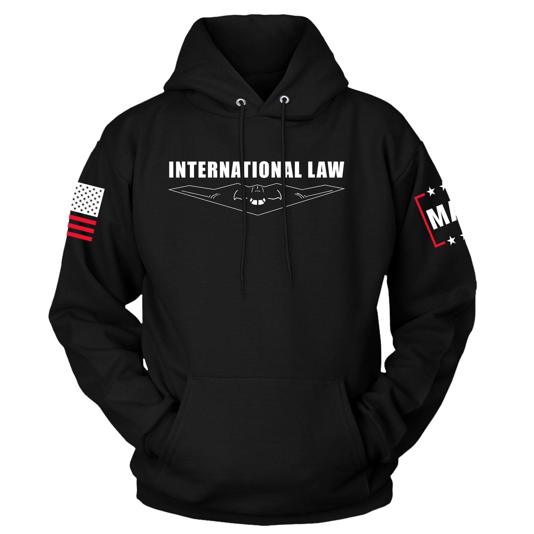 Black / S International Law Hoodie maga trump