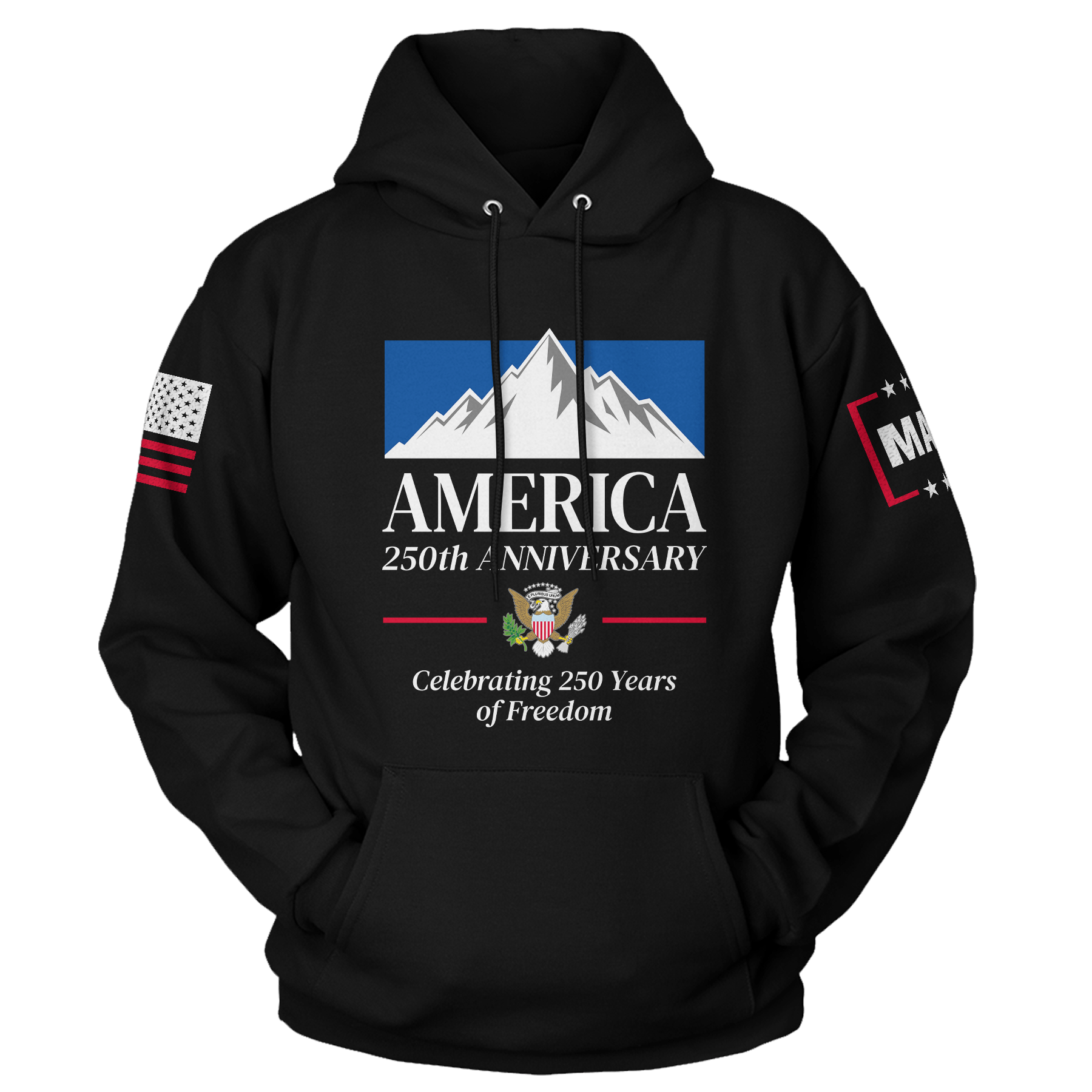 Black / S Mountain Beer America 250th Hoodie maga trump