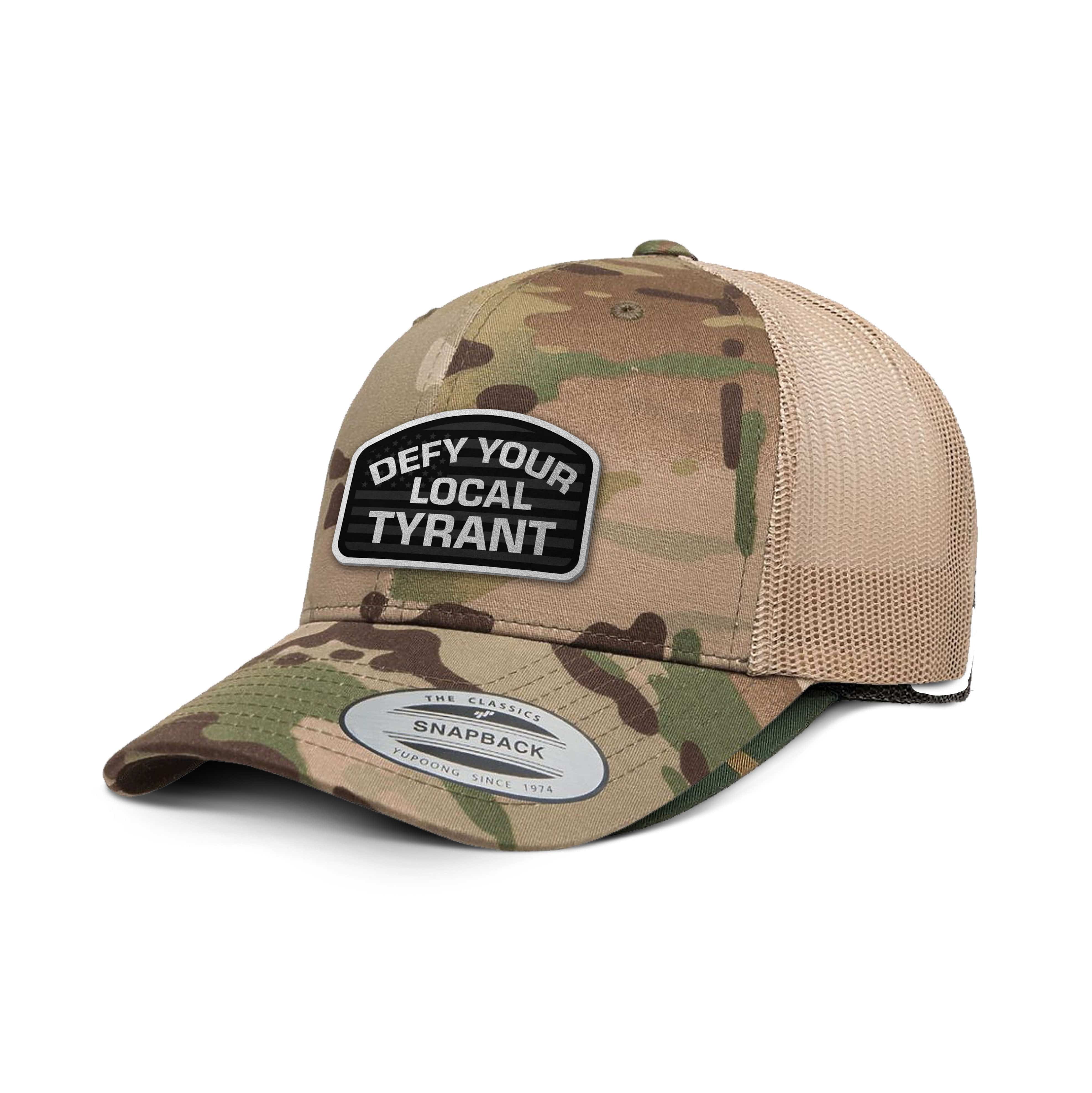 Classics Six-Panel Retro Trucker Cap / Green Khaki / OS Defy Your Local Tyrant Camo Edition Trucker Hat maga trump