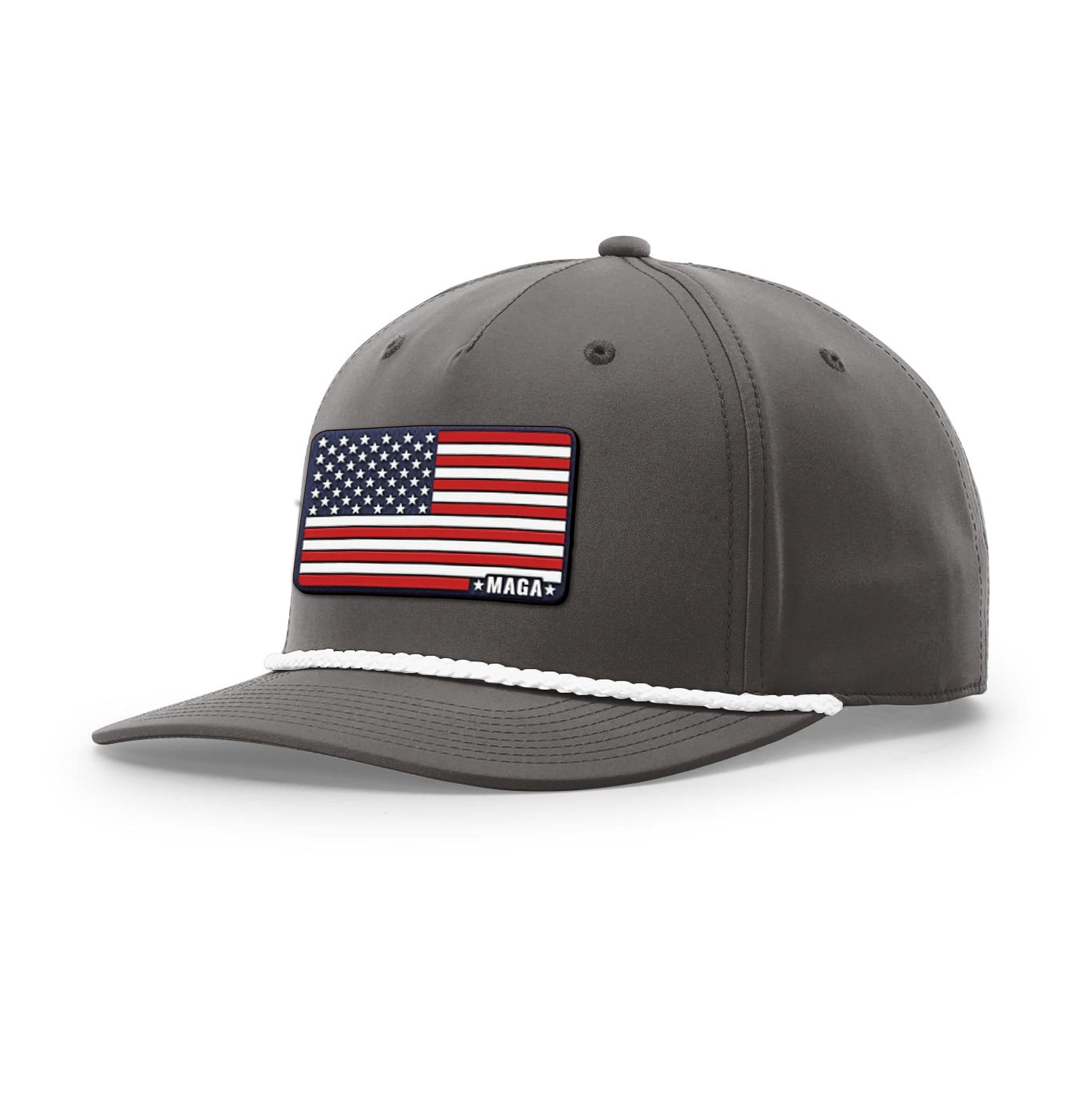 Dark Gray/White Maga American Flag Rope Hat maga trump