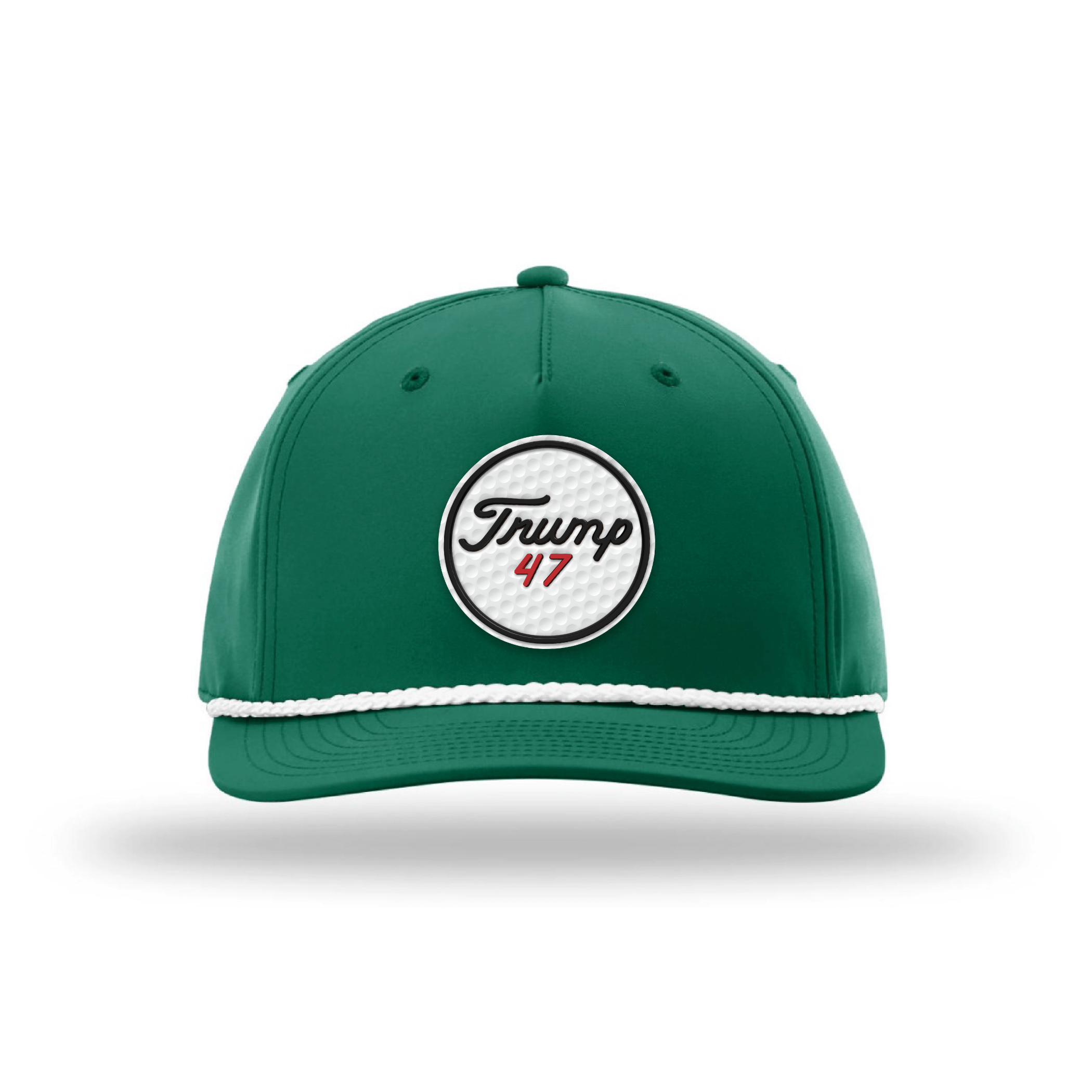 Five Panel Classic Rope / Kelly/White Trump 47 Golf Ball Rope Hat maga trump
