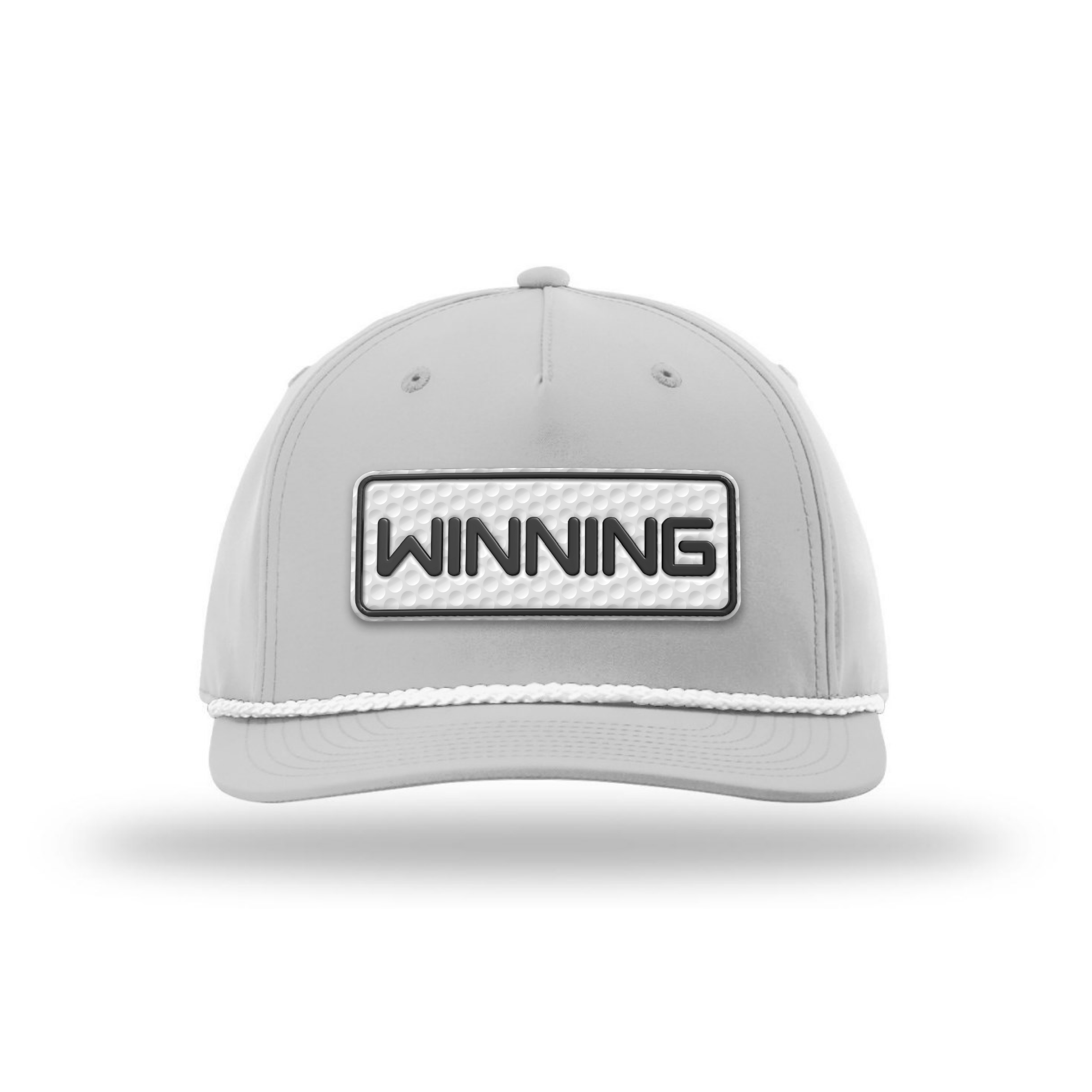 Five Panel Classic Rope / Light Gray/White Winning Golf Patch Rope Hat maga trump