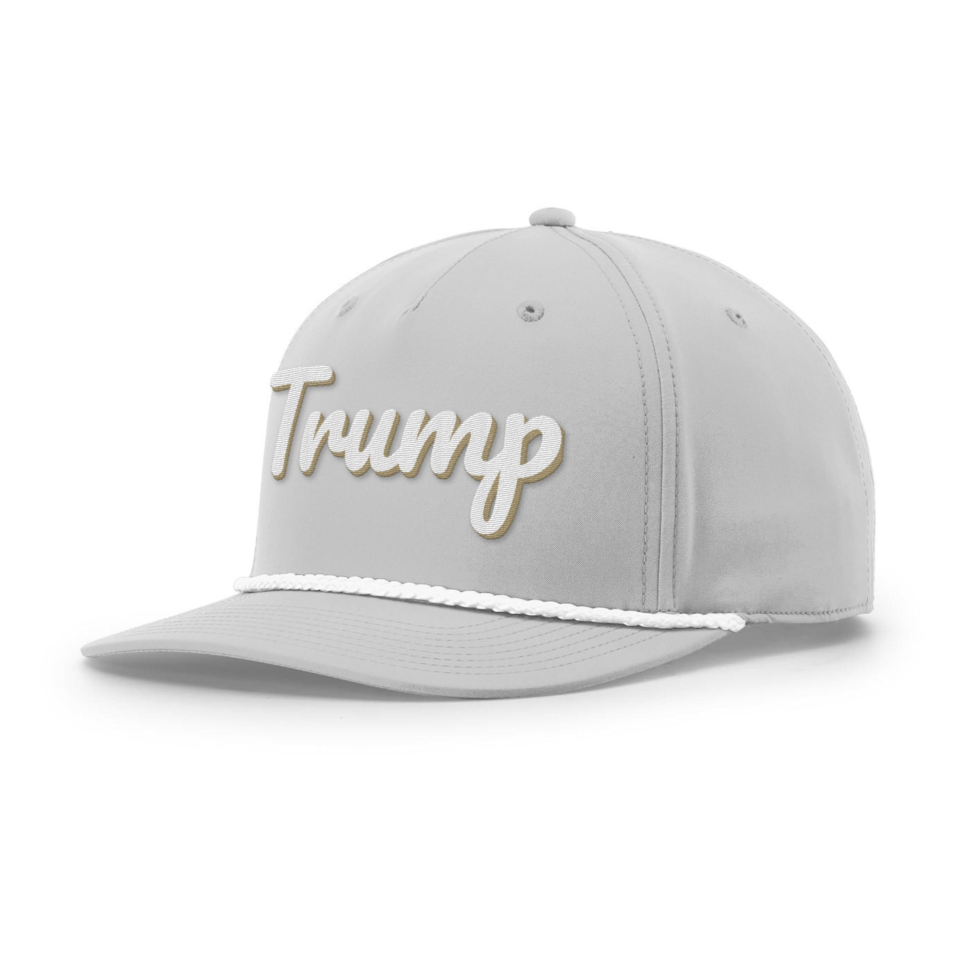 Five Panel Classic Rope / Light Grey and White / OS Trump Rope Hat maga trump