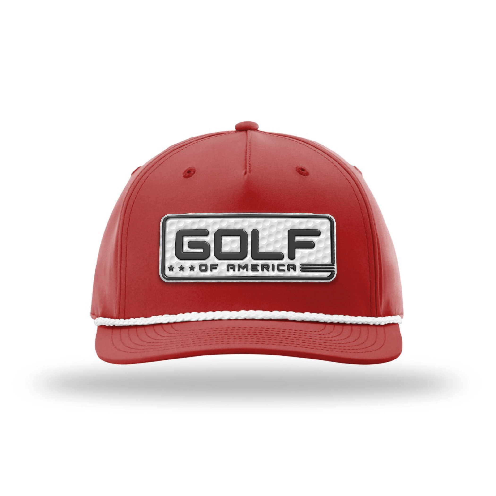 Five Panel Classic Rope / Red/White Golf of America Golf Patch Rope Hat maga trump