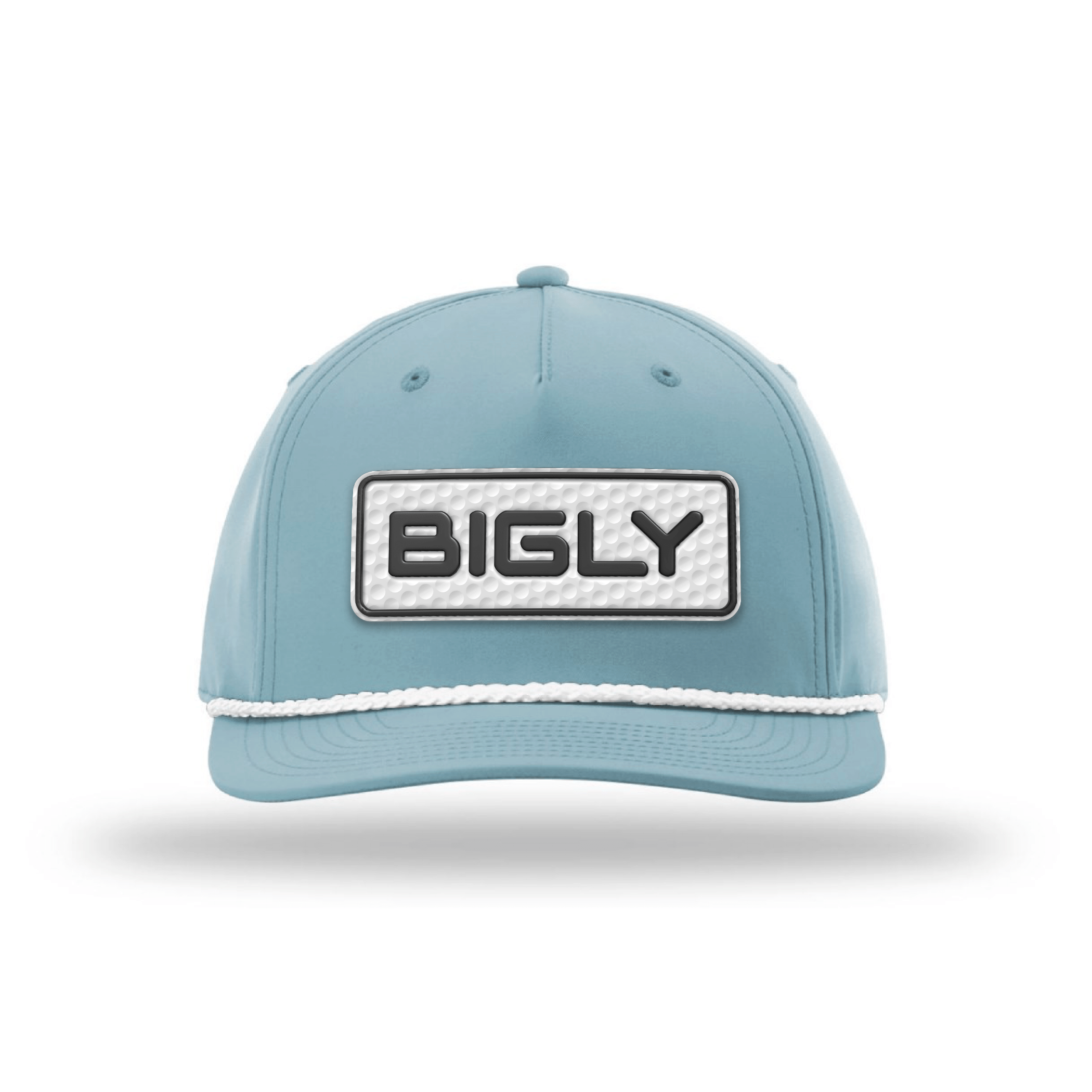 Five Panel Classic Rope / Smoke Blue/White Bigly Golf Patch Rope Hat maga trump