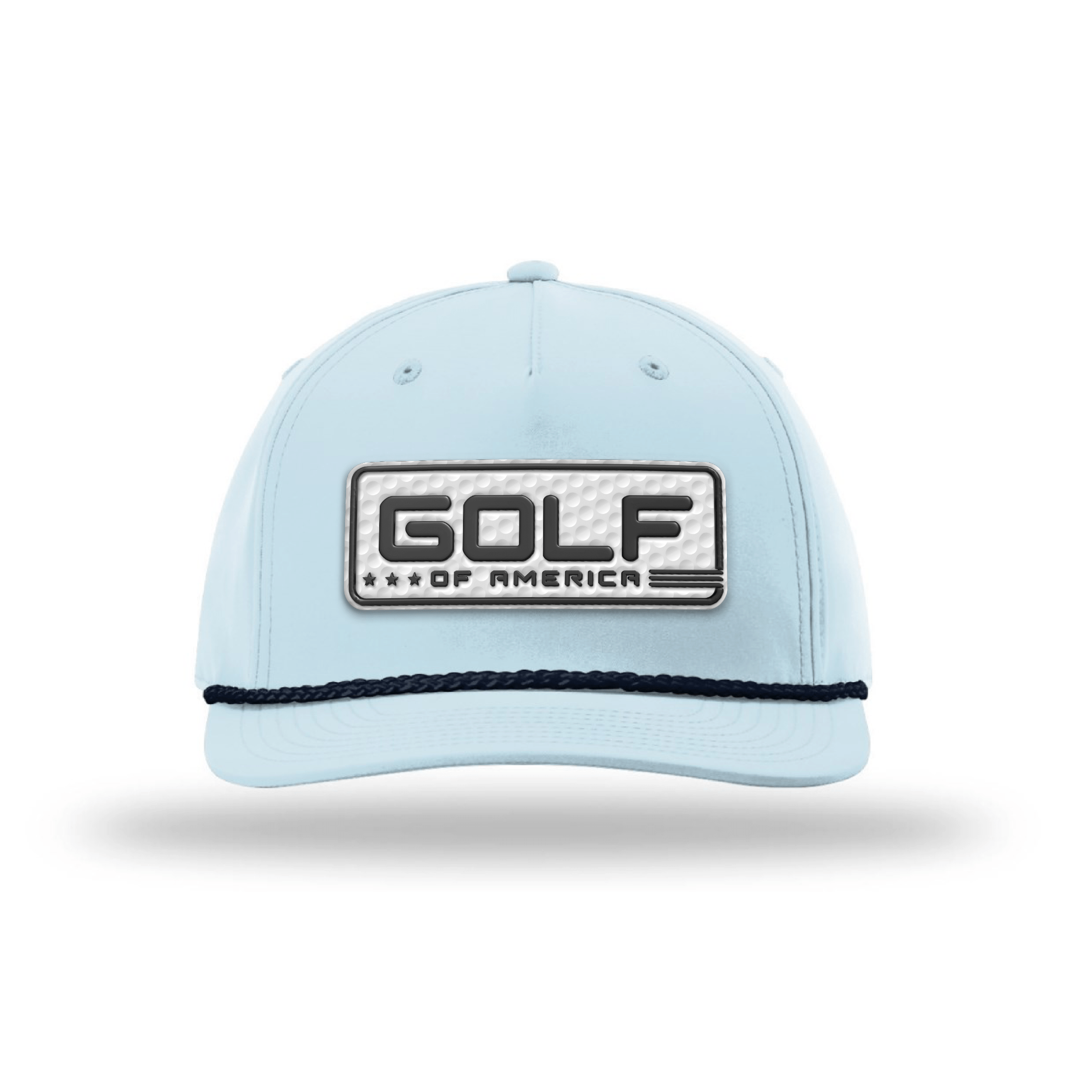 Five Panel Classic Rope / Soft Blue/Navy Golf of America Golf Patch Rope Hat maga trump