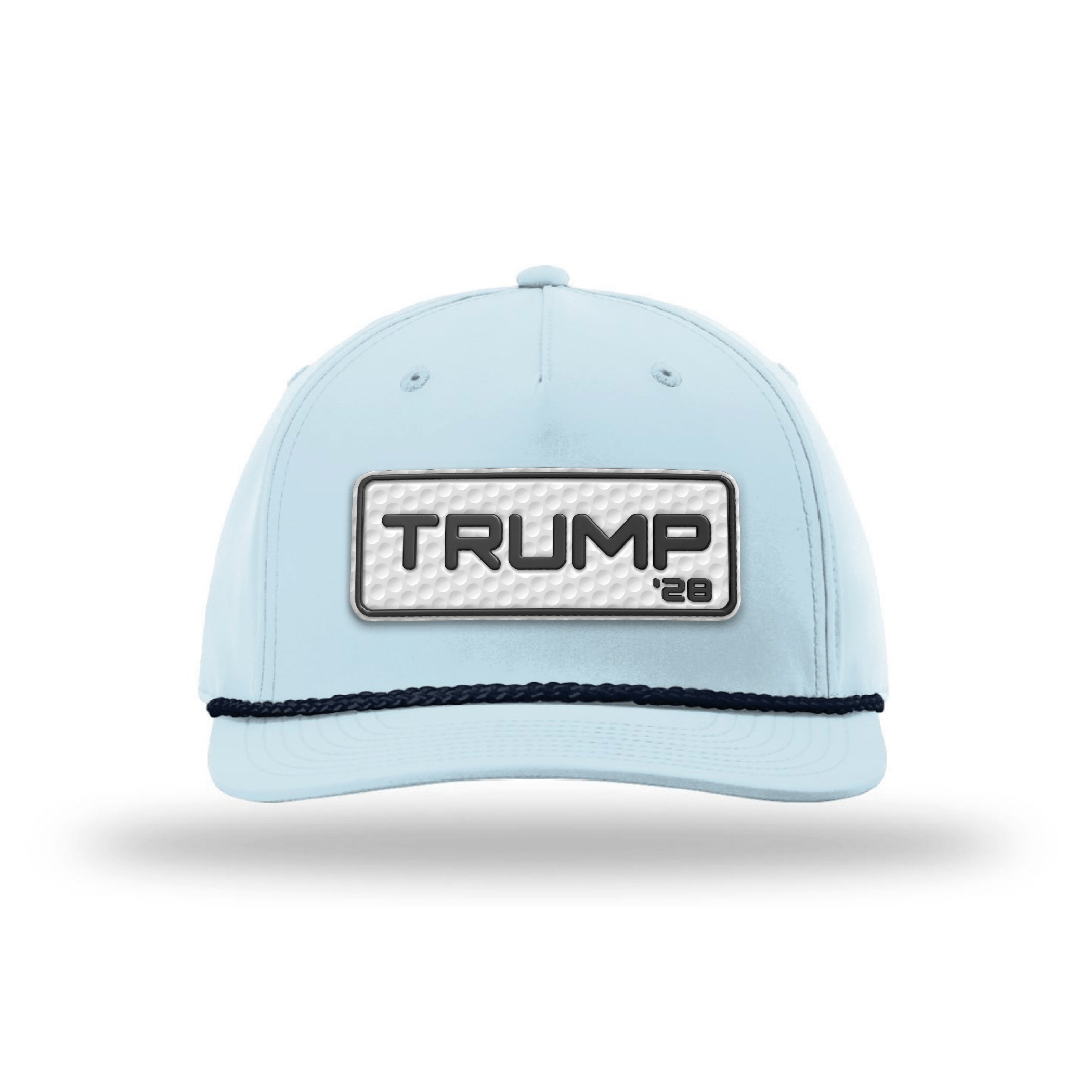 Five Panel Classic Rope / Soft Blue/Navy Trump 28 Golf Patch Rope Hat maga trump