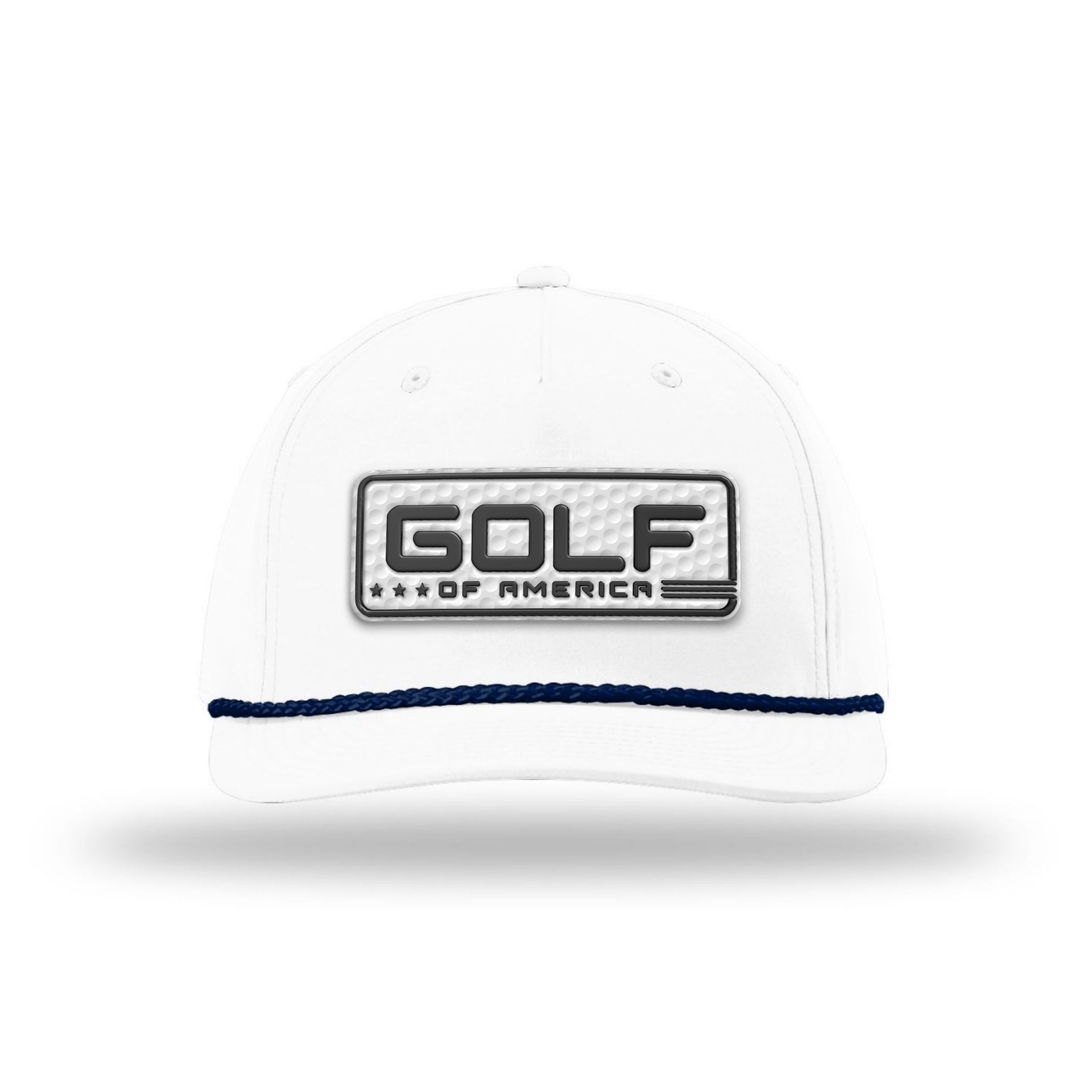 Five Panel Classic Rope / White/Navy Golf of America Golf Patch Rope Hat maga trump
