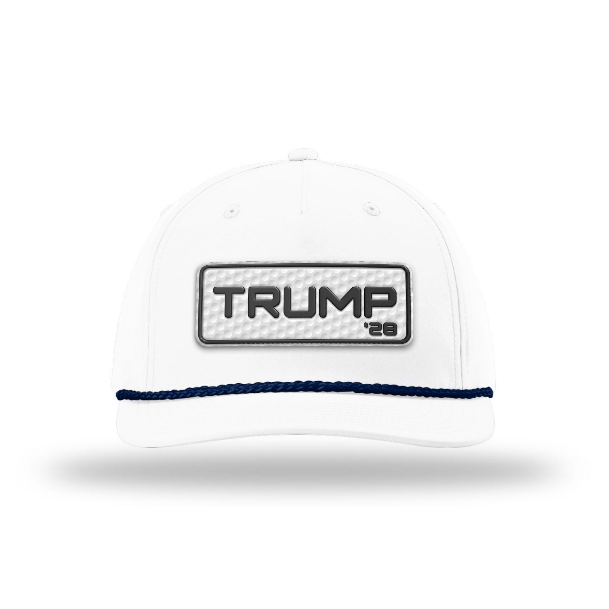 Five Panel Classic Rope / White/Navy Trump 28 Golf Patch Rope Hat maga trump