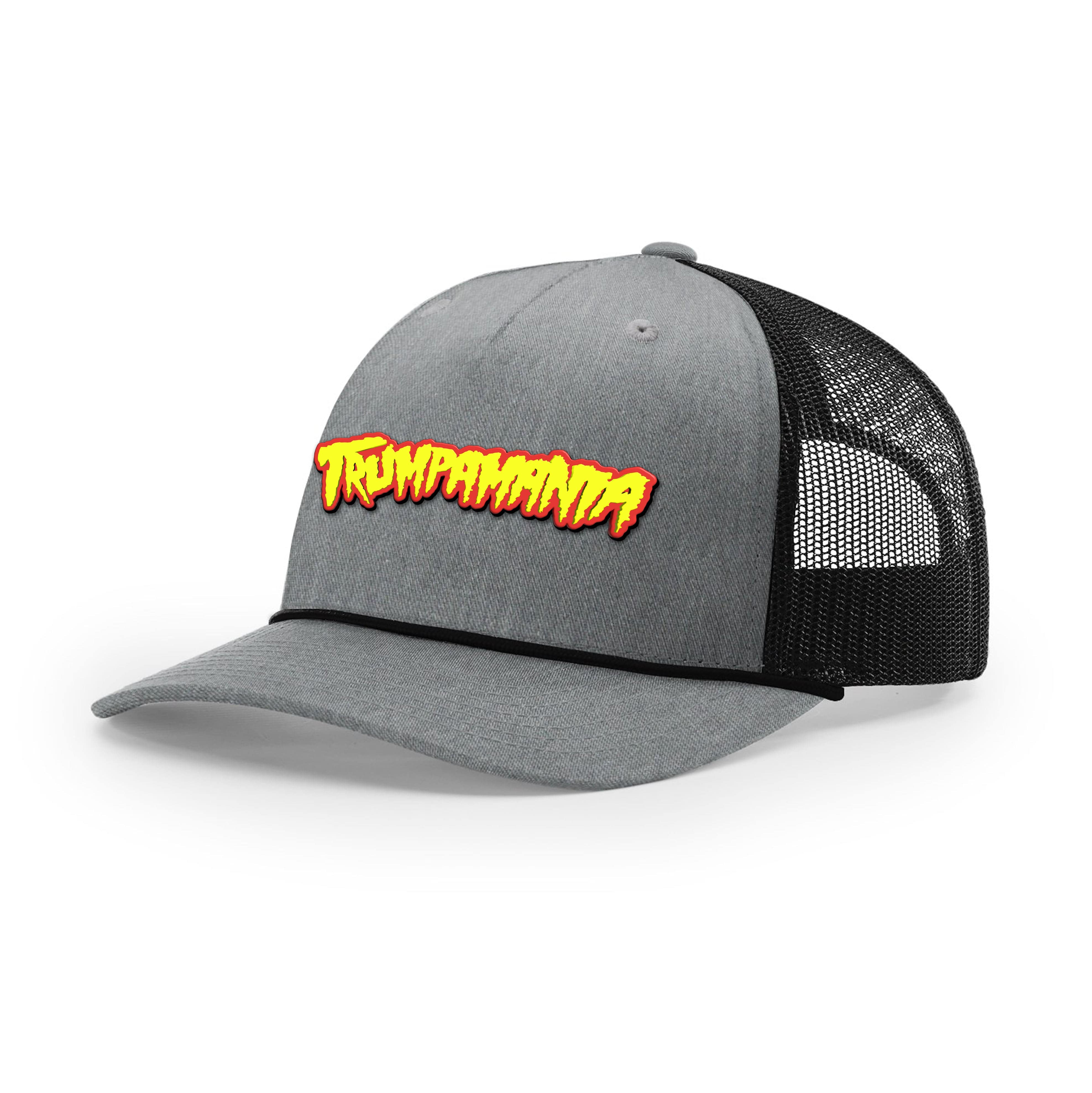 Five Panel Trucker with Rope / Heather Gray/Black / OS Trumpamania Rope Trucker Hat maga trump