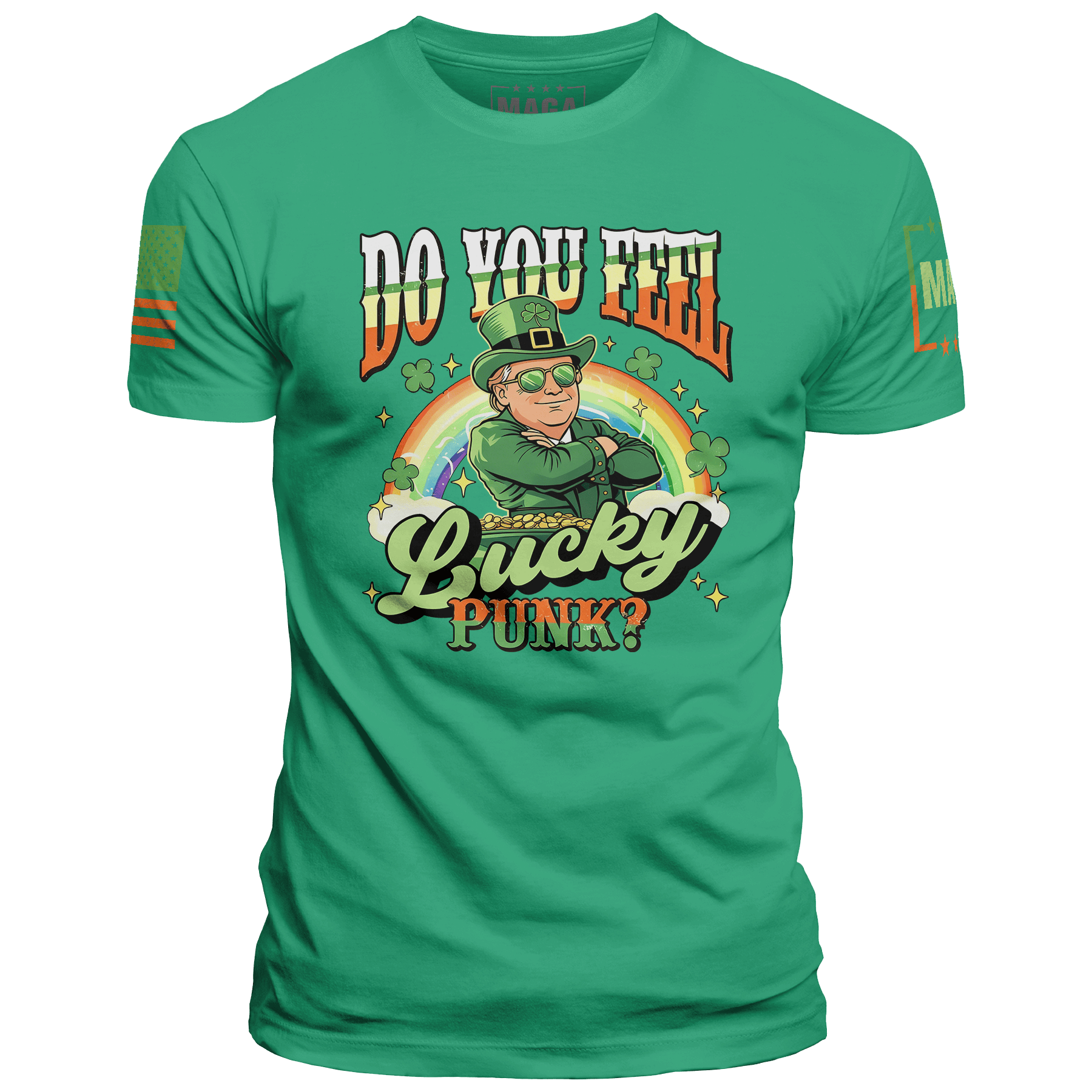 Green / S Do You Feel Lucky - St Paddy Trump maga trump
