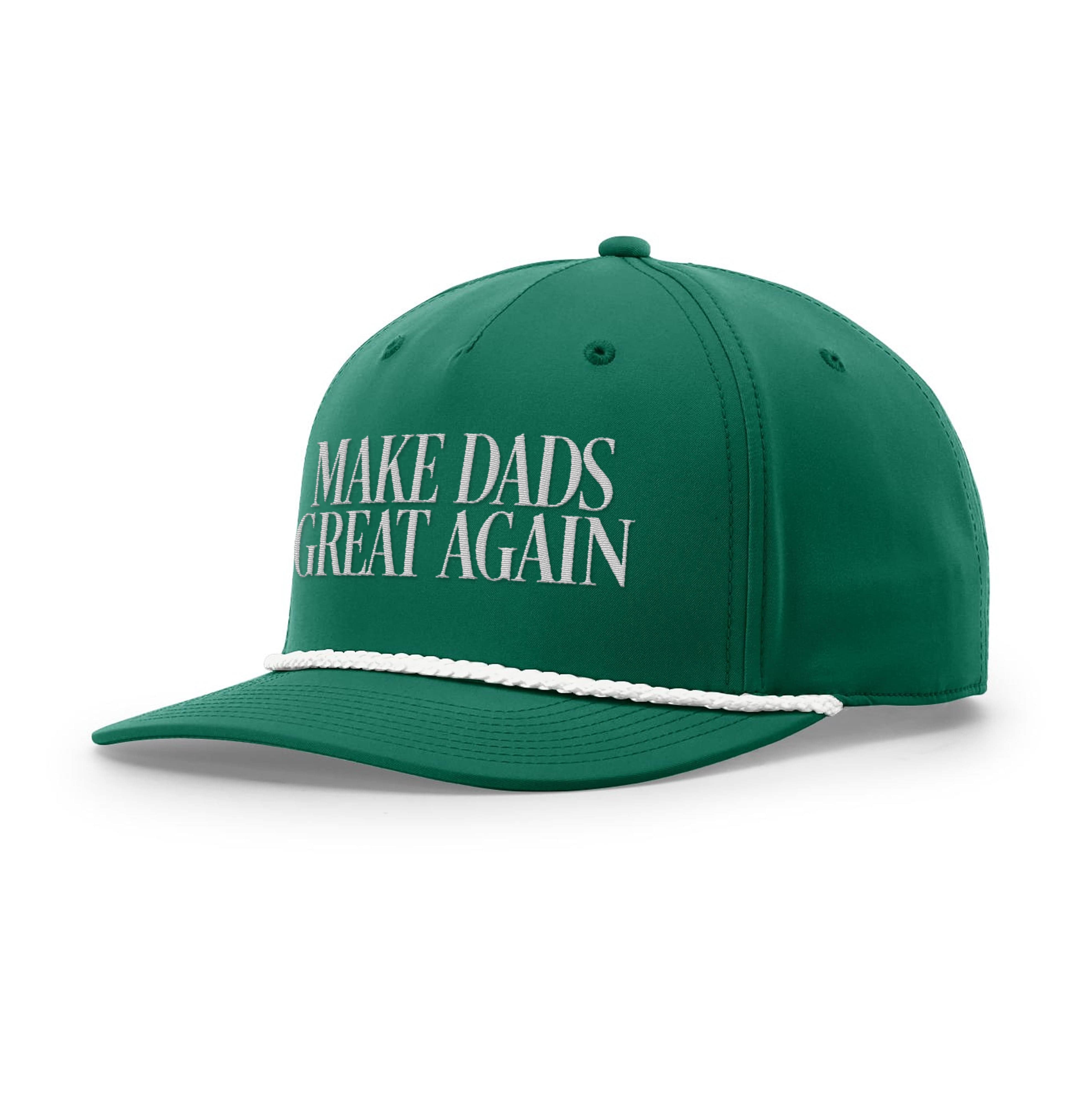 Kelly Green/White Make Dads Great Again Rope Hat maga trump