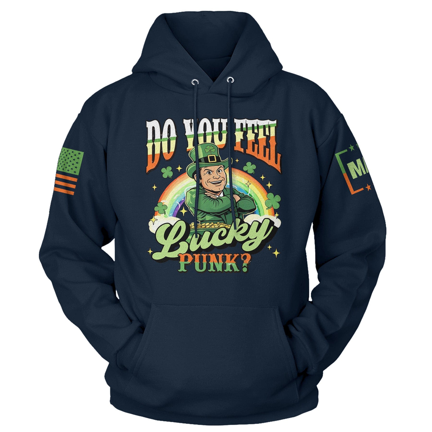 Navy / S Do You Feel Lucky - St Paddy Pete Hegseth Hoodie maga trump