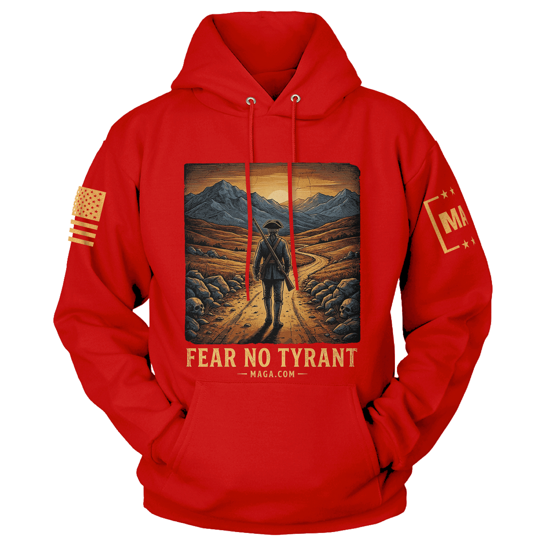 Red / S Fear No Tyrant Hoodie maga trump