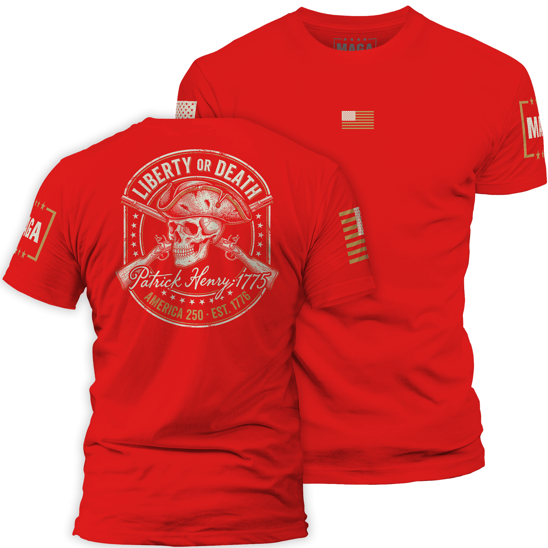 Red / S Liberty or Death - Patrick Henry 1775 maga trump