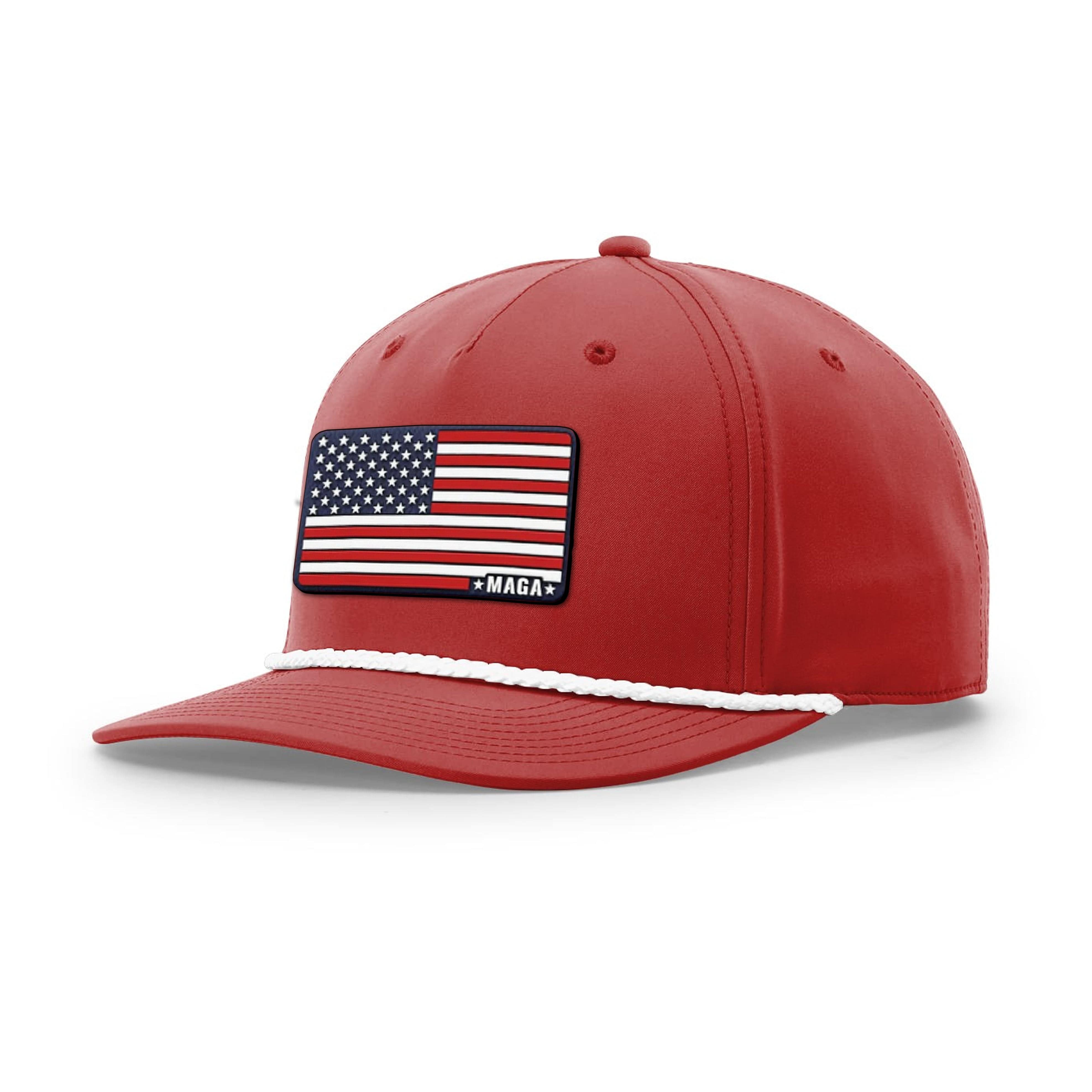 Red/White Maga American Flag Rope Hat maga trump