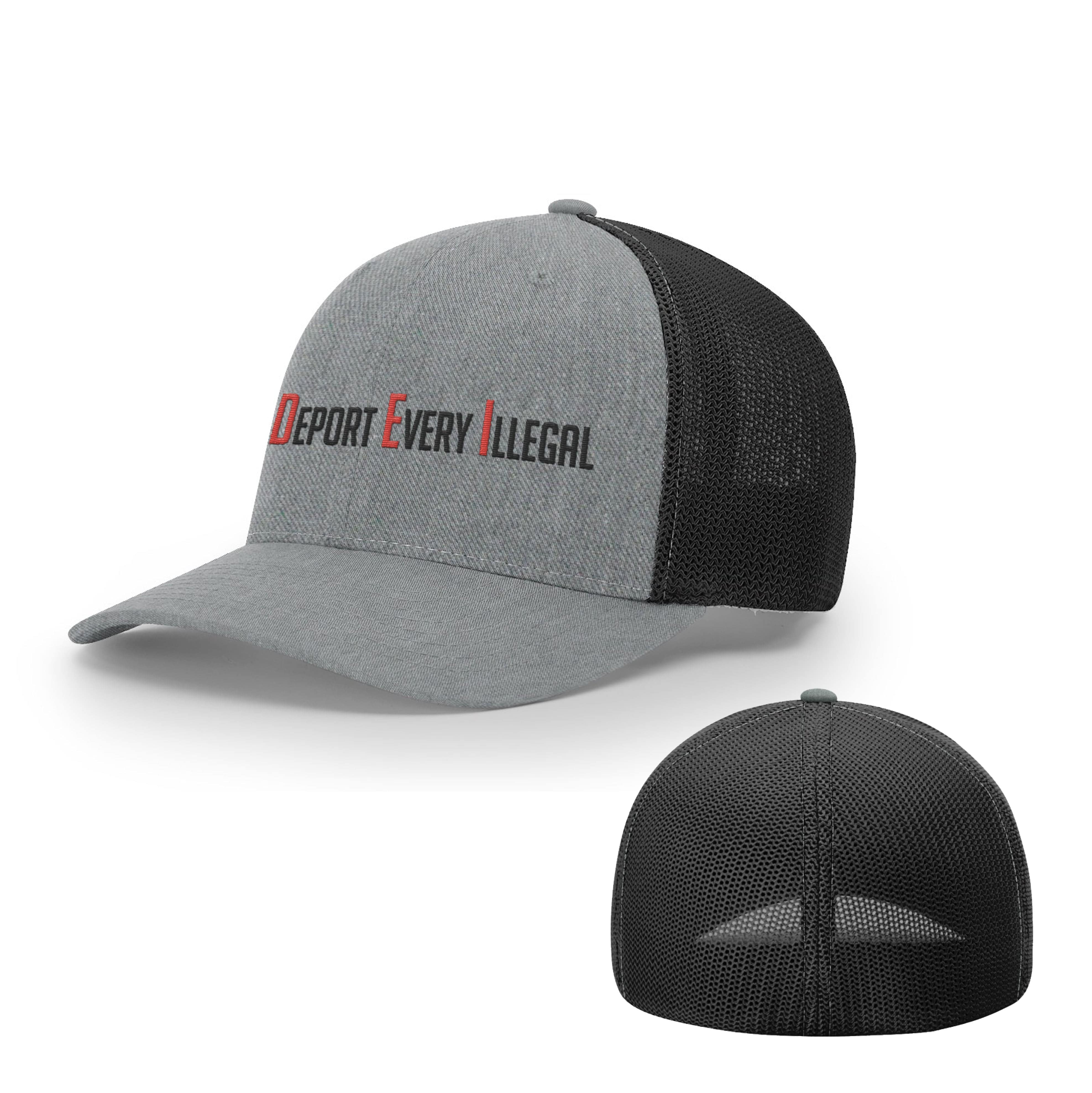 Trucker R-Flex / Heather Gray/Black / S/M Deport Every Illegal Flexfit Hat maga trump