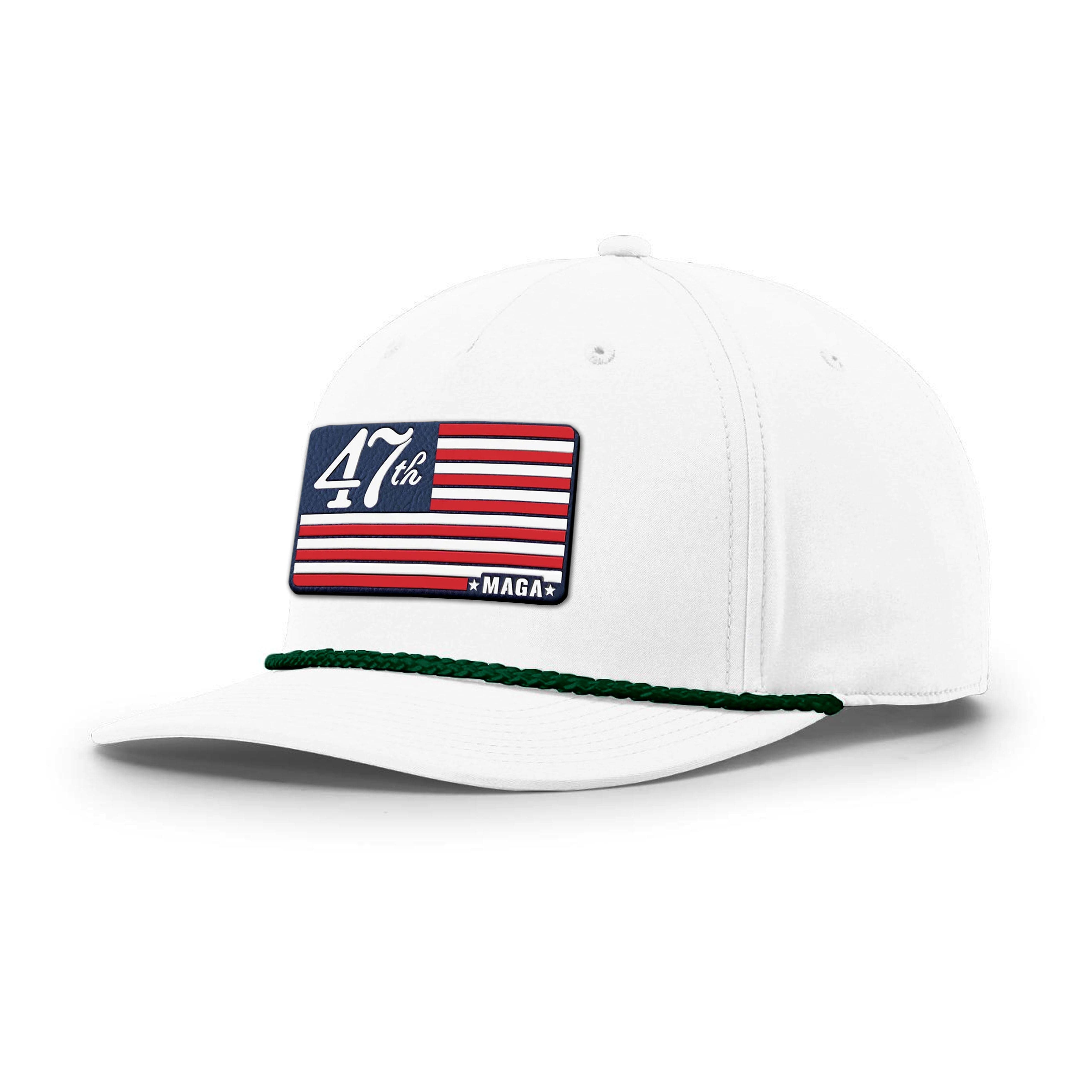 White/Kelly Green MAGA 47 Rope Hat maga trump