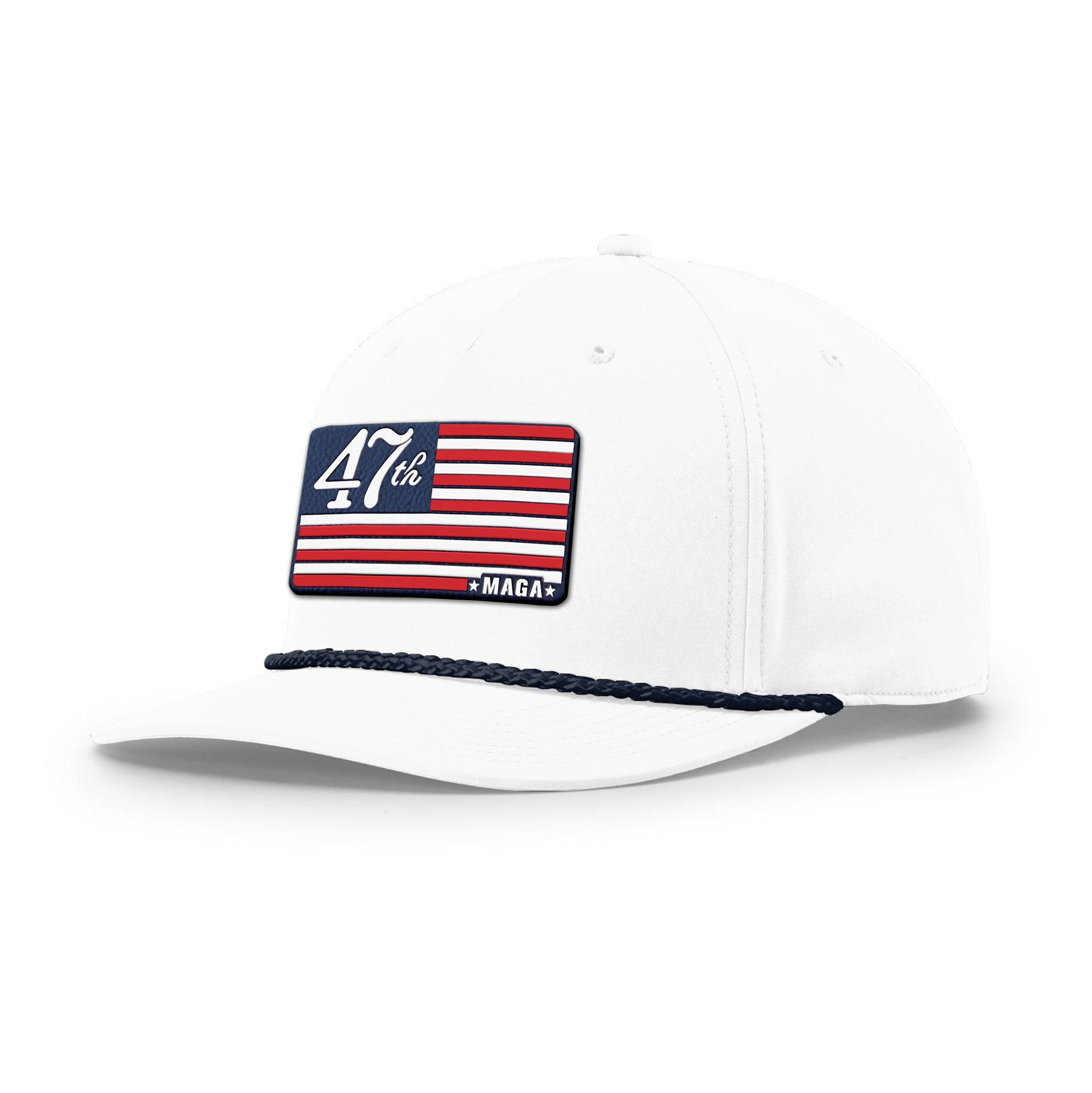 White/Navy MAGA 47 Rope Hat maga trump