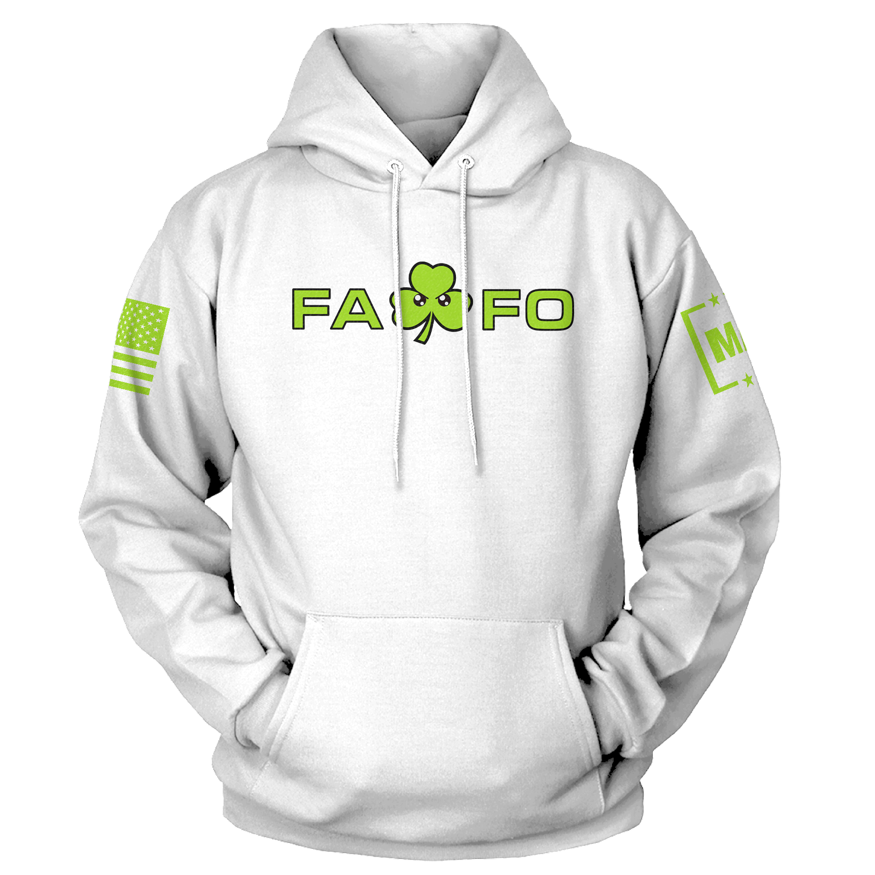White / S FAFO - St Paddy Hoodie maga trump