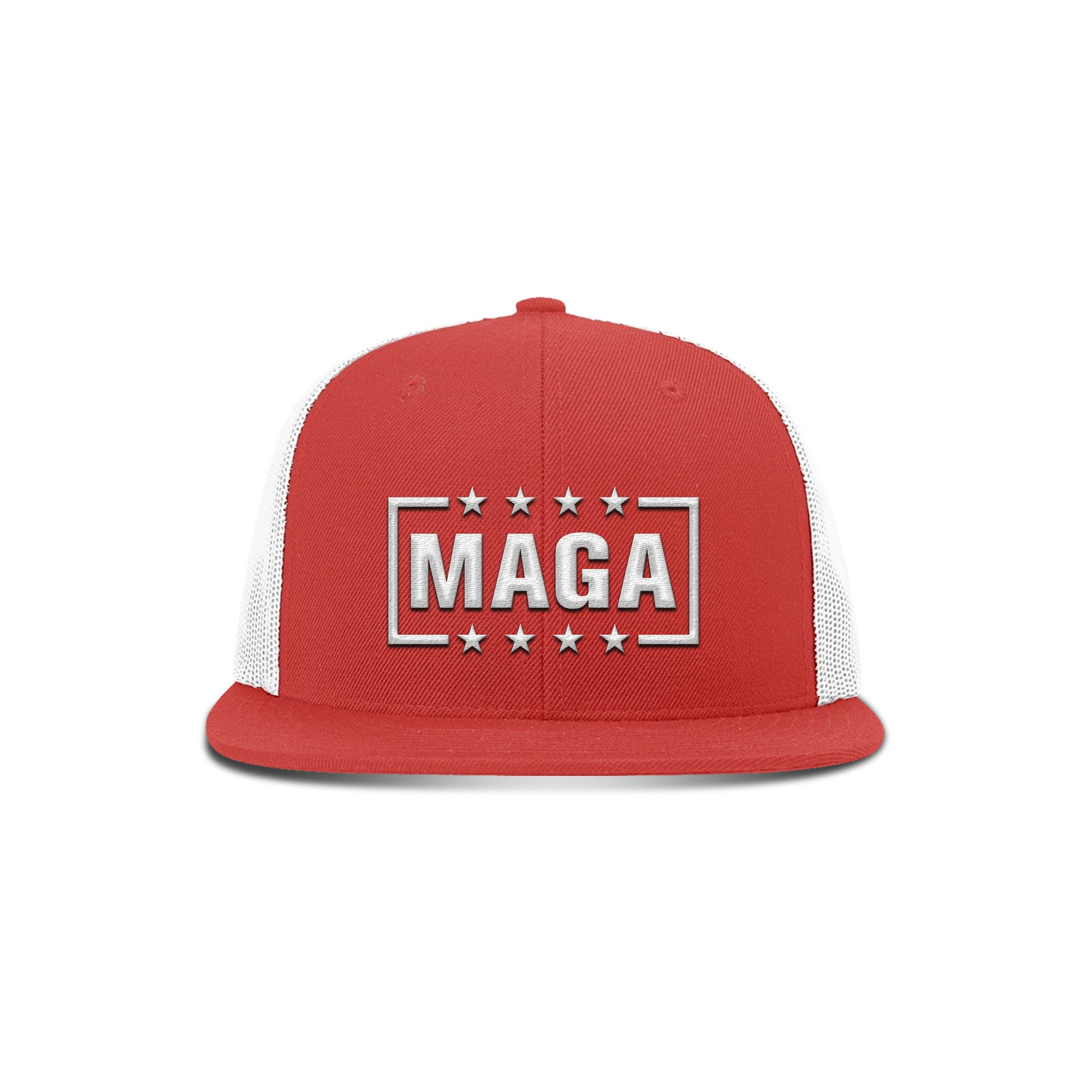 Wool blend flatbill trucker / Red/ White MAGA Hat maga trump