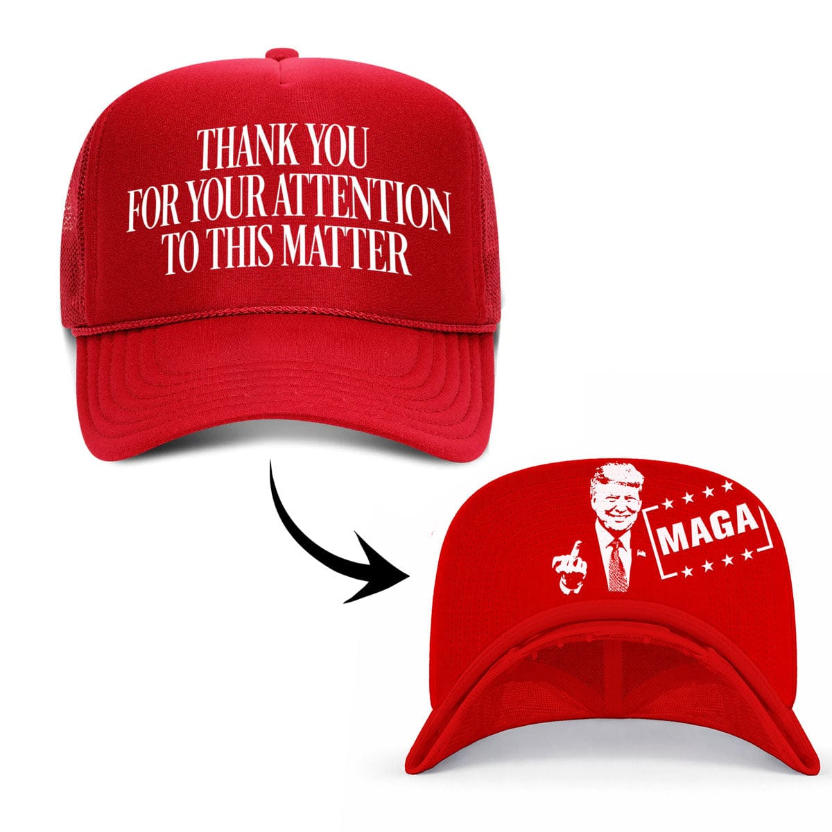 5 Panel High Crown / Red Thank You For Your Attention To This Matter (MF Hat) maga trump