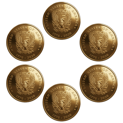6 Pack 250th Anniversary Gold Coin maga trump