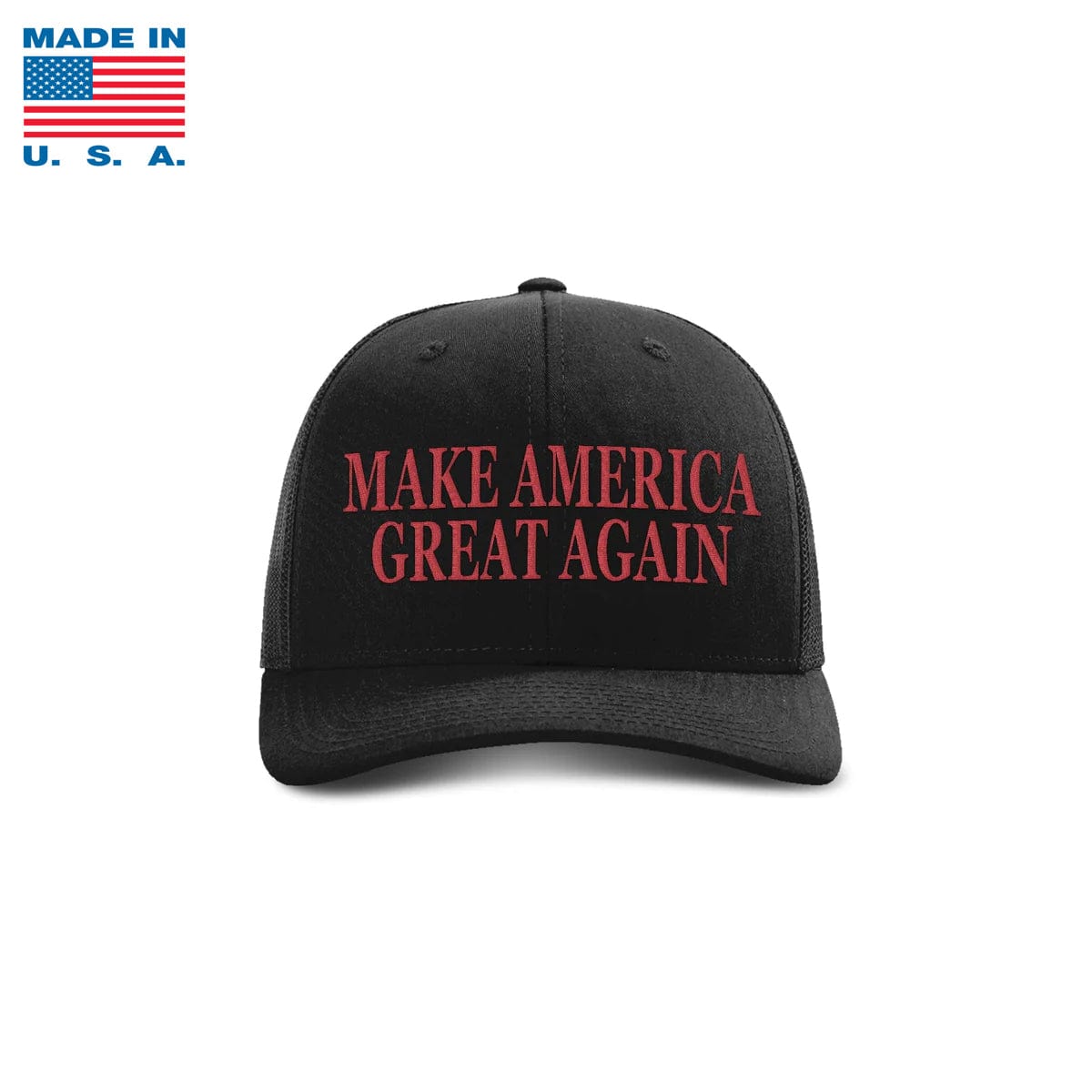 Adjustable Snapback Trucker Cap / Black(red print) Make America Great Again Hat Made in the USA maga trump