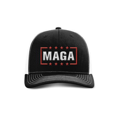 Adjustable Snapback Trucker Cap / Black/ White MAGA Hat maga trump