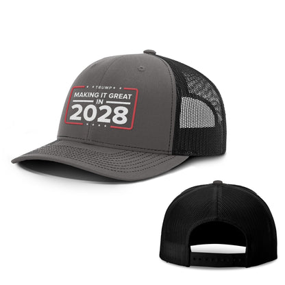 Adjustable Snapback Trucker Cap / Charcoal/Black / OS Making it Great in 2028 Trucker Hat maga trump