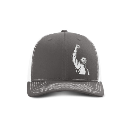 Adjustable Snapback Trucker Cap / Charcoal/ White Fight Trump Iconic Trucker Hat maga trump