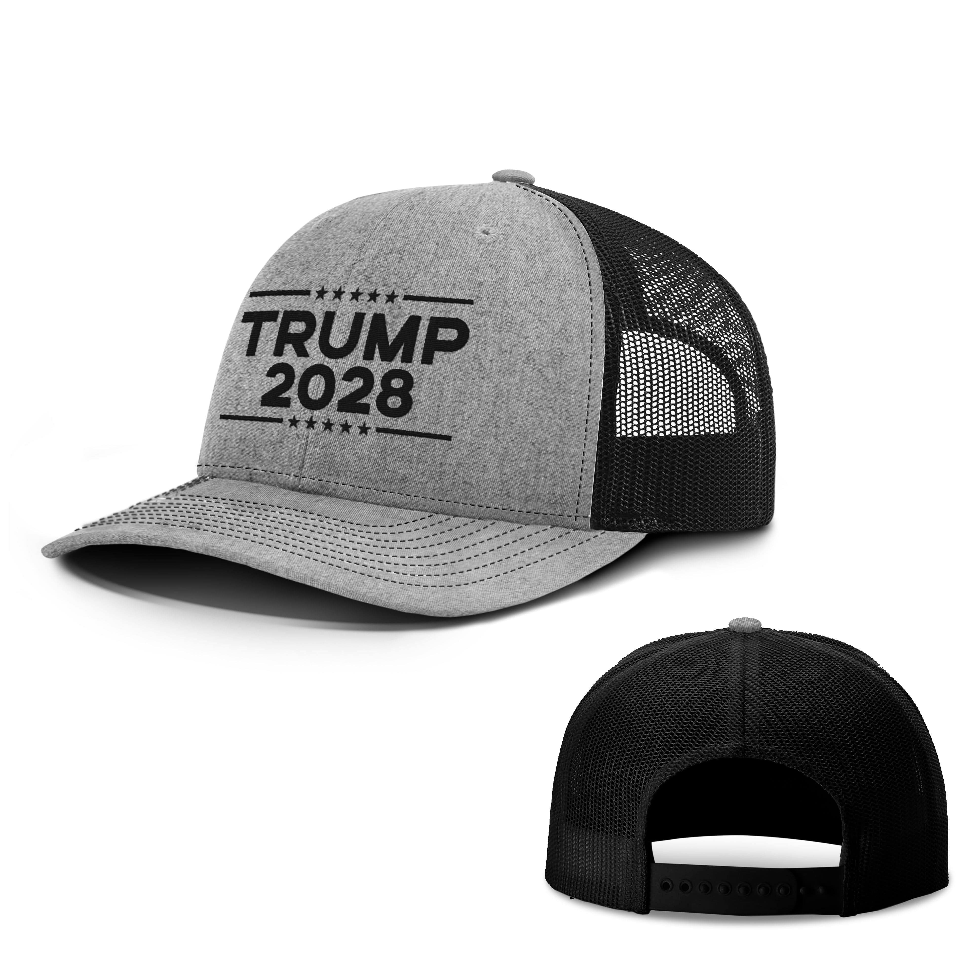 Adjustable Snapback Trucker Cap / Heather Gray/Black / XL Trump 2028 Trucker Hat maga trump