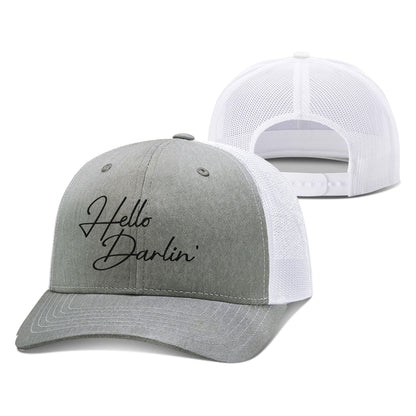 Adjustable Snapback Trucker Cap / Heather Gray/White / OS Hello Darlin' Trucker Hat maga trump