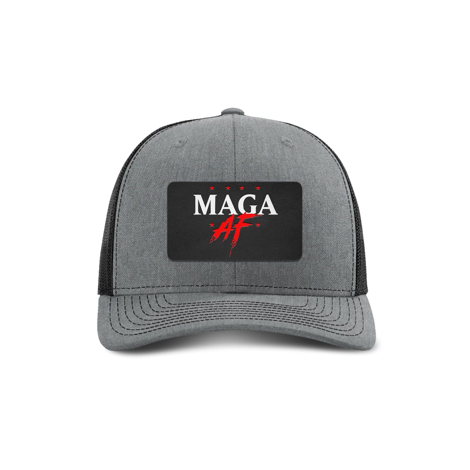 Adjustable Snapback Trucker Cap / Heather Grey/ Black MAGA AF Patch Trucker Hat maga trump