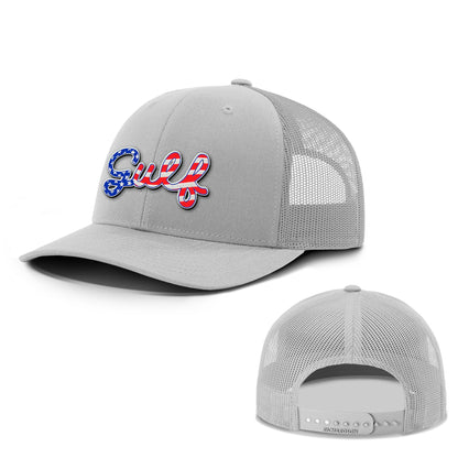 Adjustable Snapback Trucker Cap / Light Grey / OS Gulf of America Summer Hat maga trump